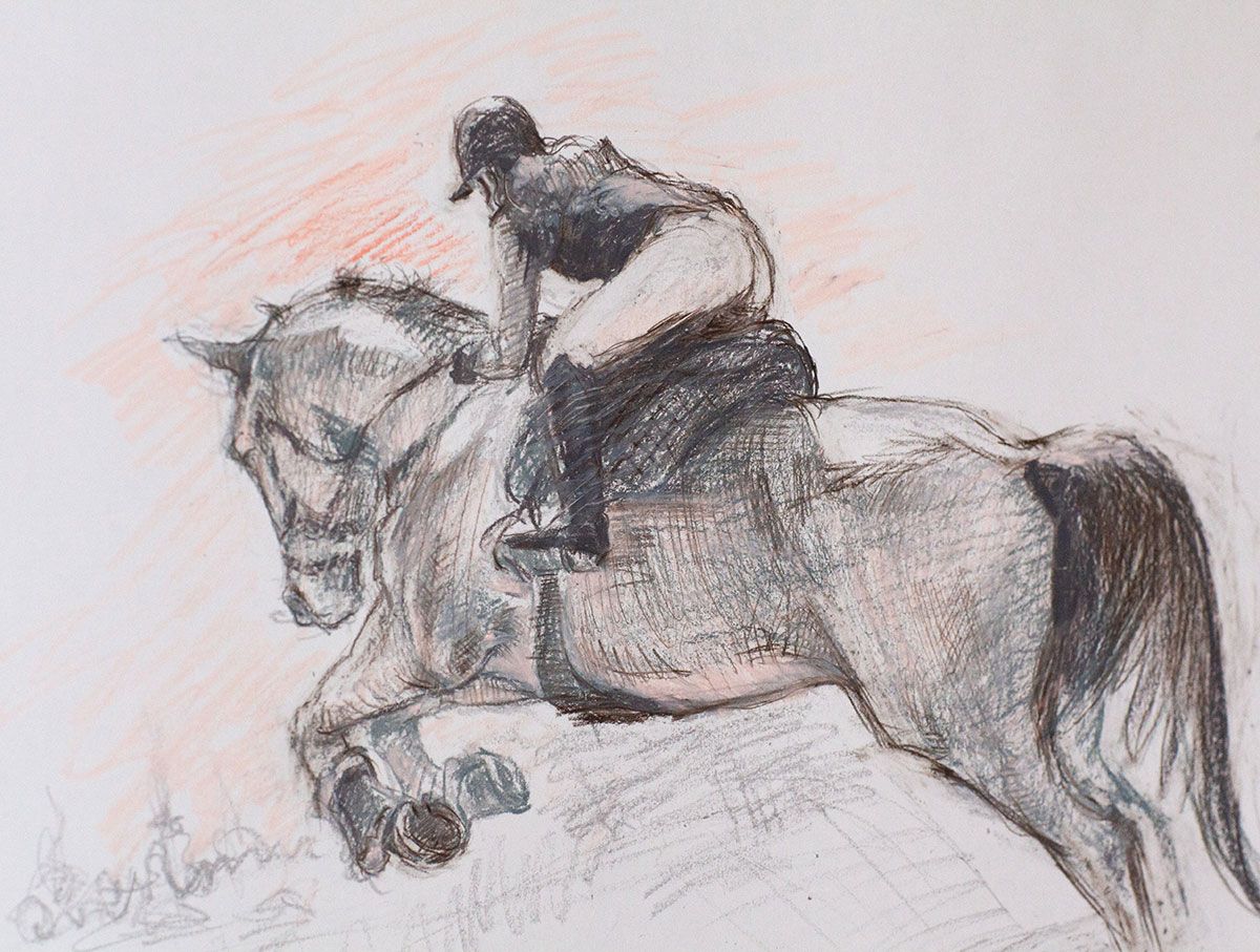 Oксана Шульга (Авторская графика - 
                  50 x 40 см) Прыжок