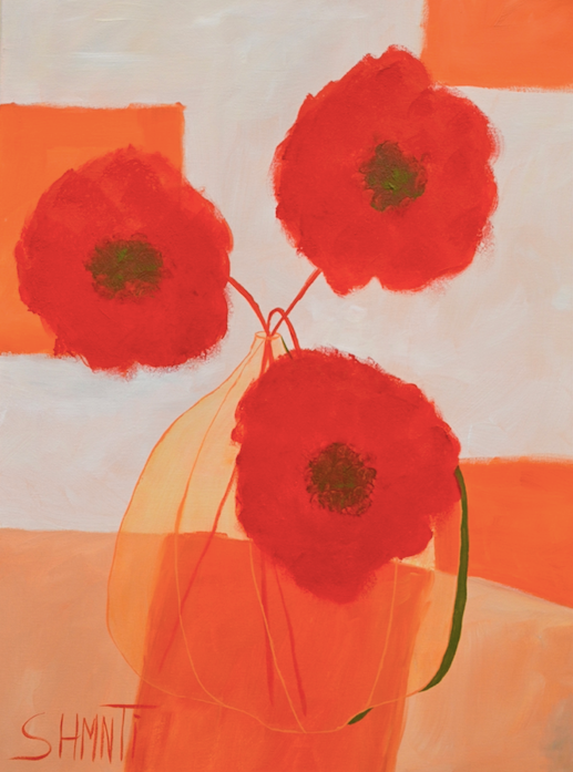 Shomina Ti (Картина, живопись - 
                  60 x 80 см) Ваза с красными пионами