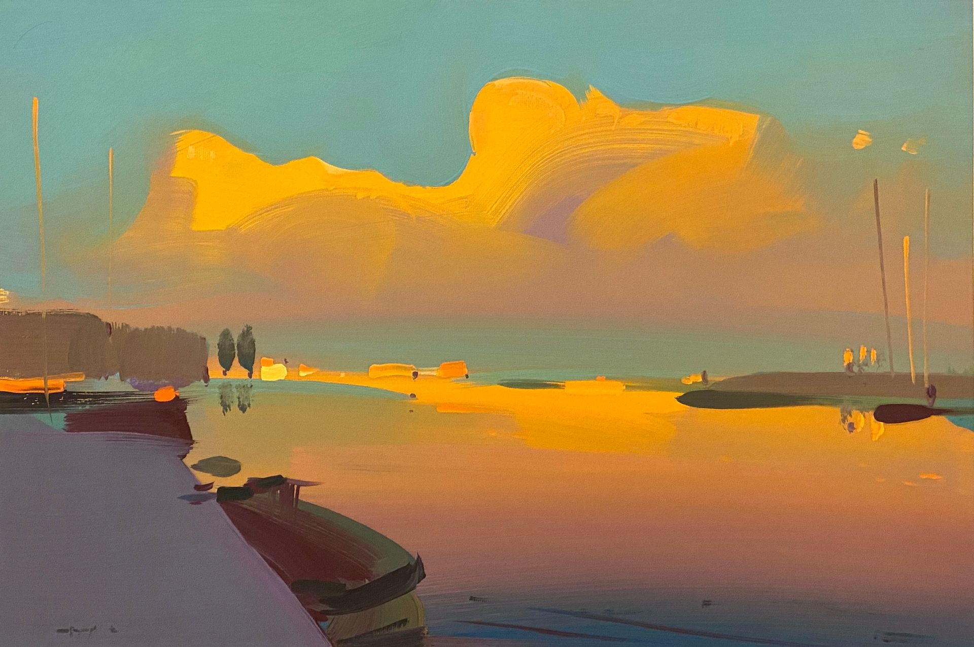 Алексей Ланцев (Картина, живопись - 
                  73 x 53 см) Медные берега. Франция. Вечер