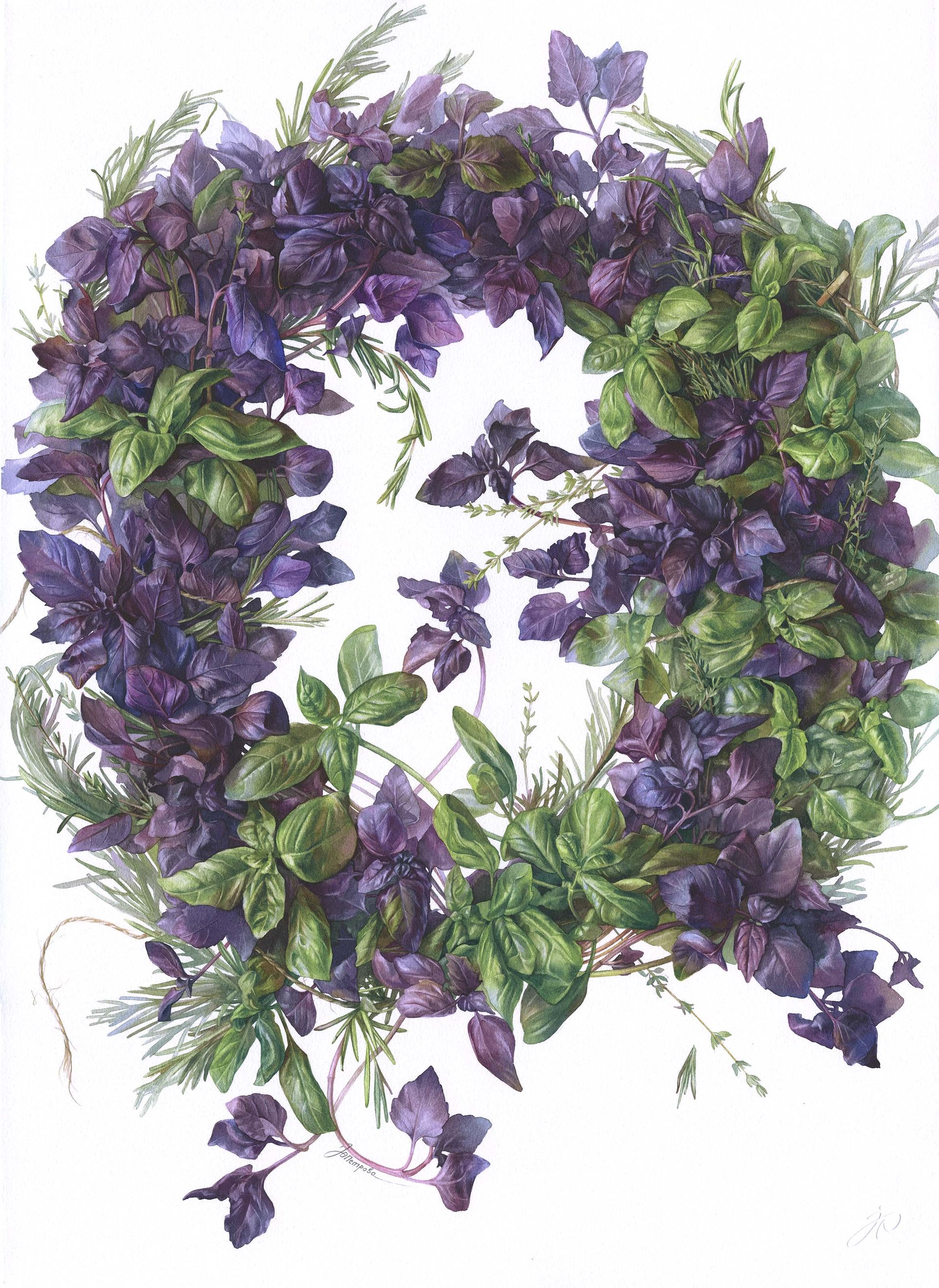Юлия Петрова (Авторская графика - 
                  50 x 70 см) Royal Herbs