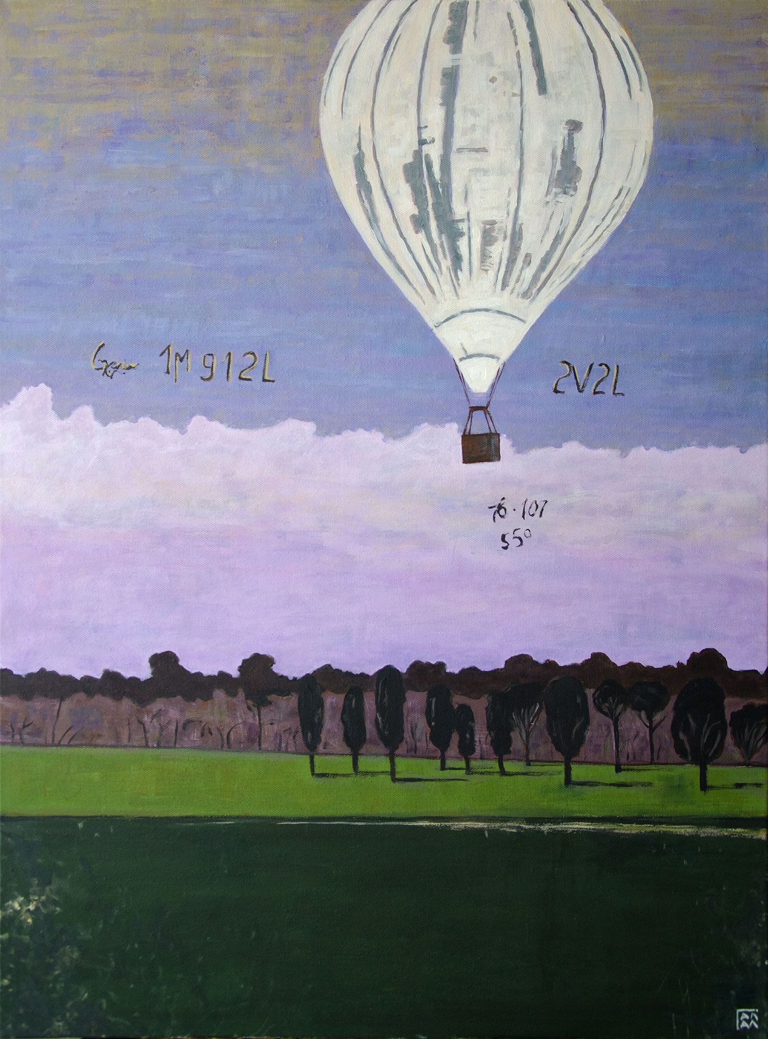Александр Галяцкий (Картина, живопись - 
                  60 x 80 см) Вокруг света на воздушном шаре