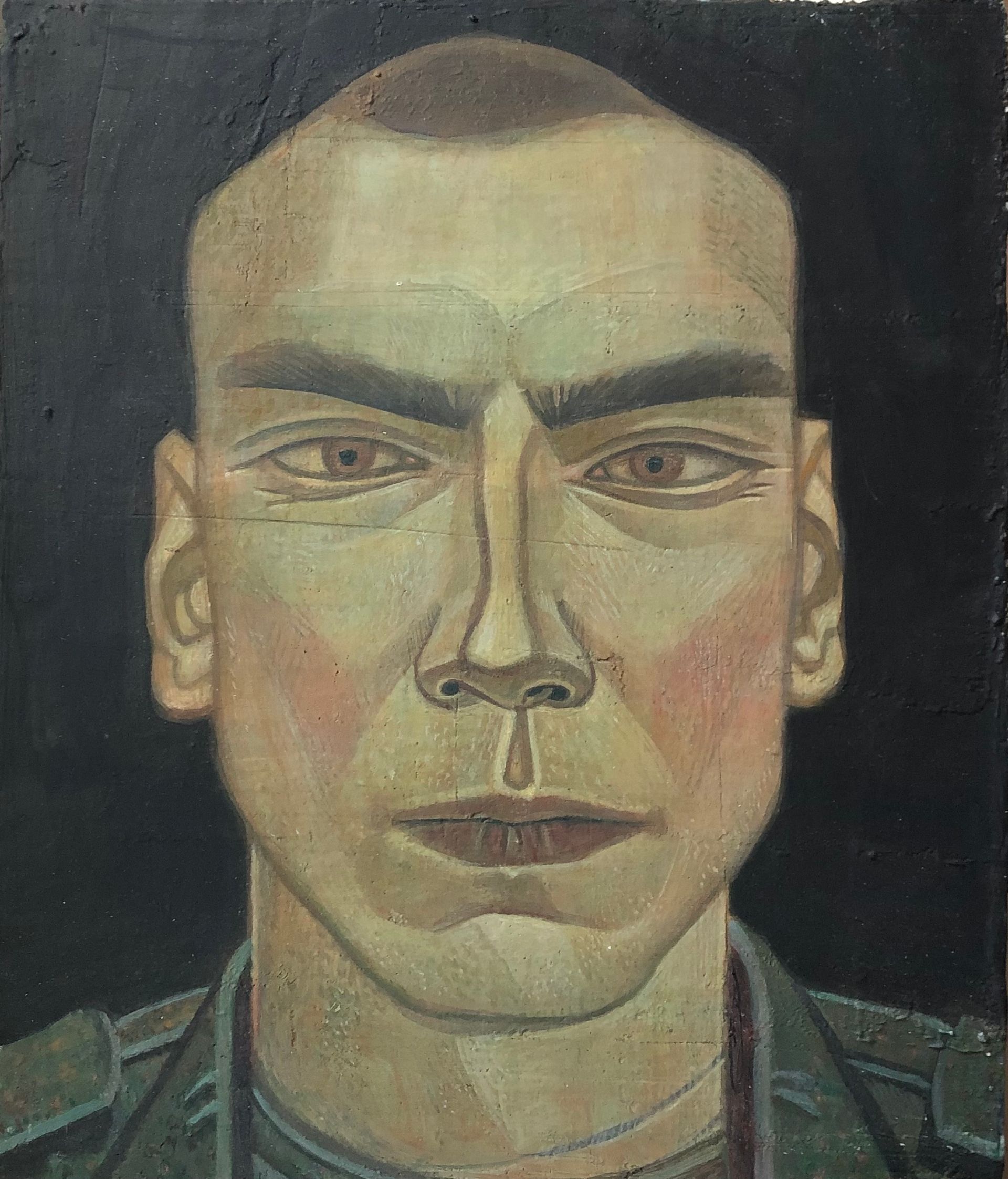 Иван Афонский (Картина, живопись - 
                  23 x 27 см) Вожатый служебных собак