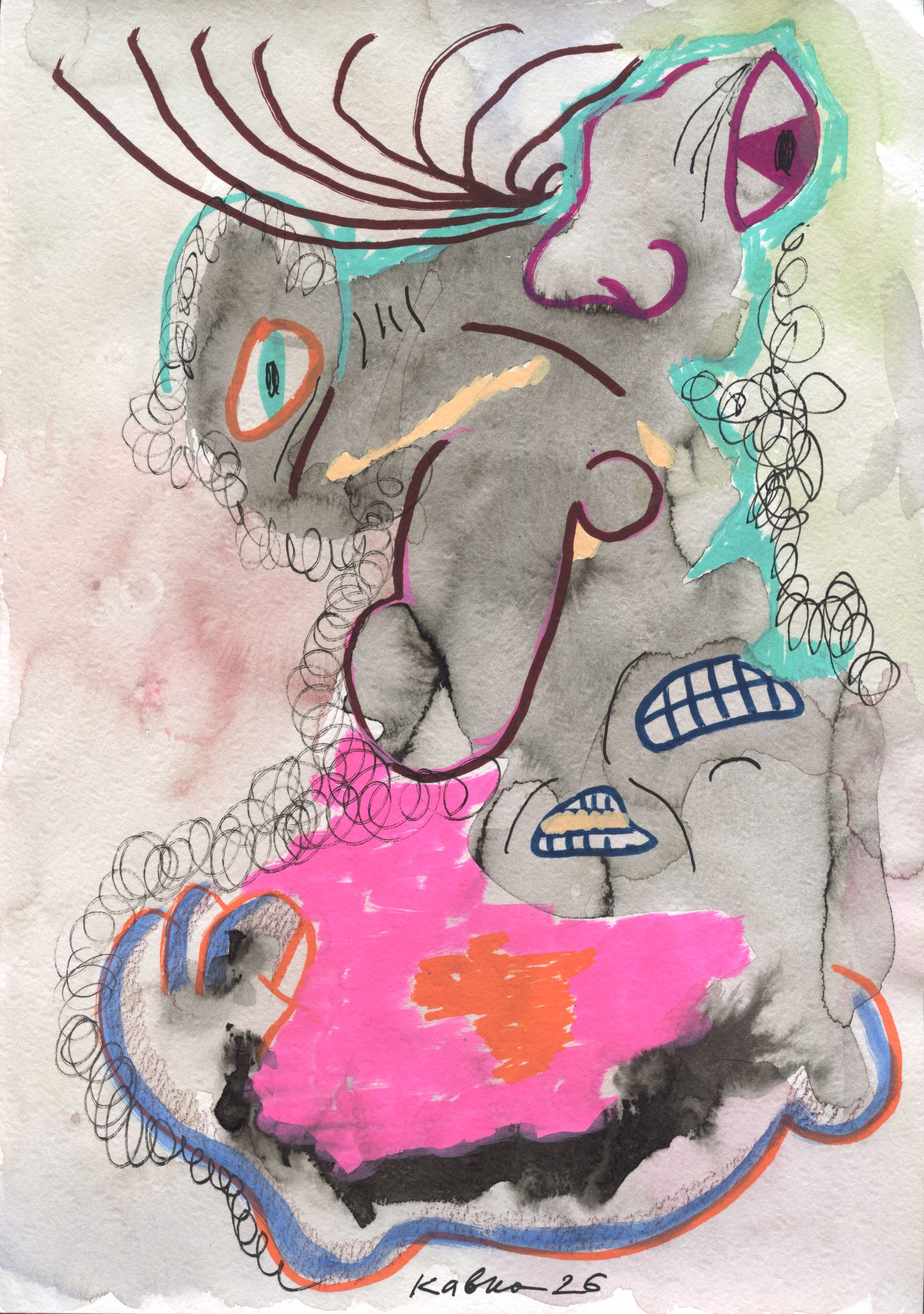 Дмитрий Кавка (Авторская графика - 
                  21 x 30 см) Человек