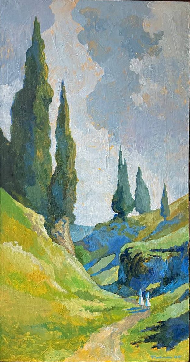 Полина Ратуш (Картина, живопись - 
                  40 x 70 см) В пути