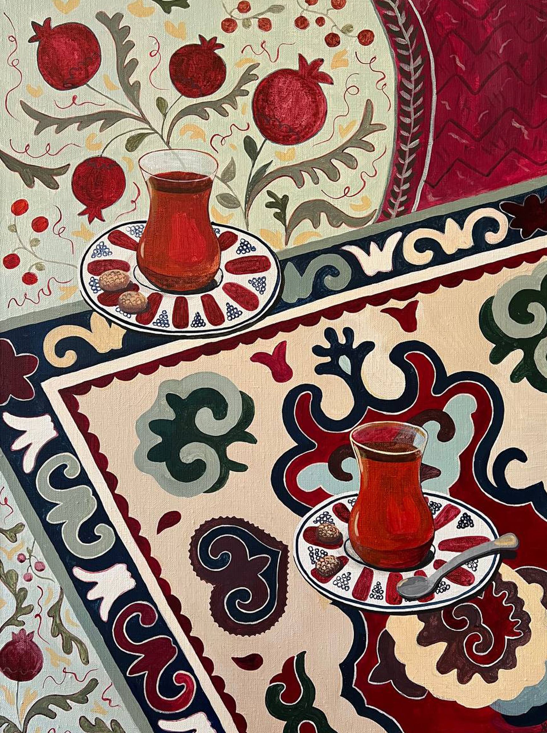 Анна Холоша (Картина, живопись - 
                  45 x 60 см) Çay