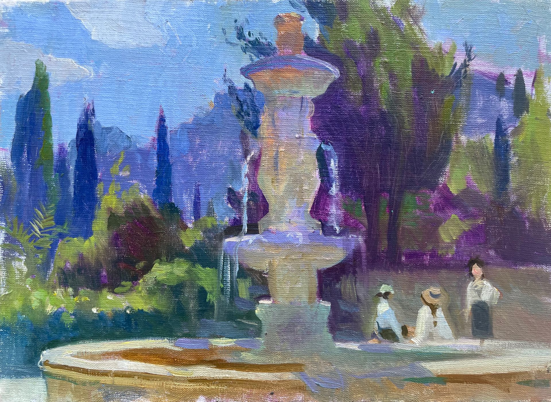 Алина Коршункова (Картина, живопись - 
                  40 x 29 см) Фонтан в Симеизе, этюд
