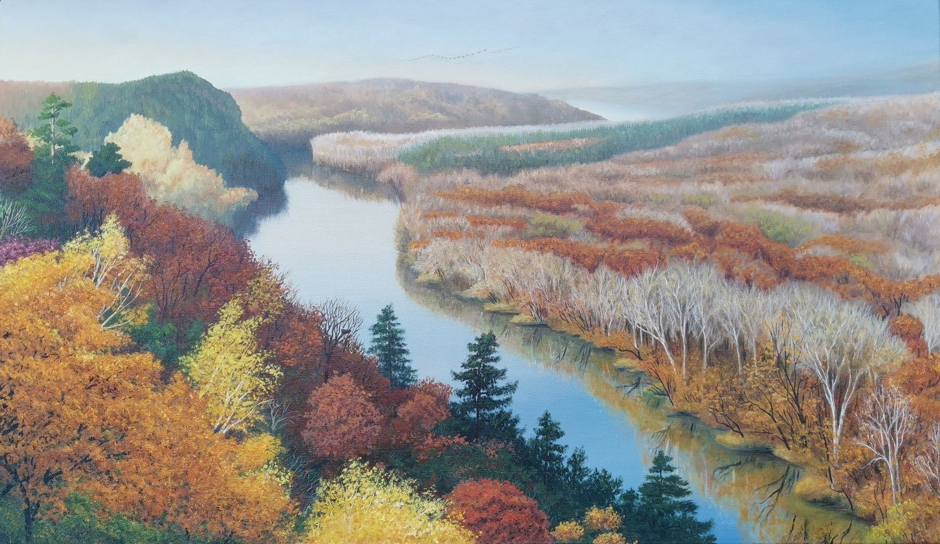 Елена Истомина (Картина, живопись - 
                  120 x 70 см) Прощание с осенью