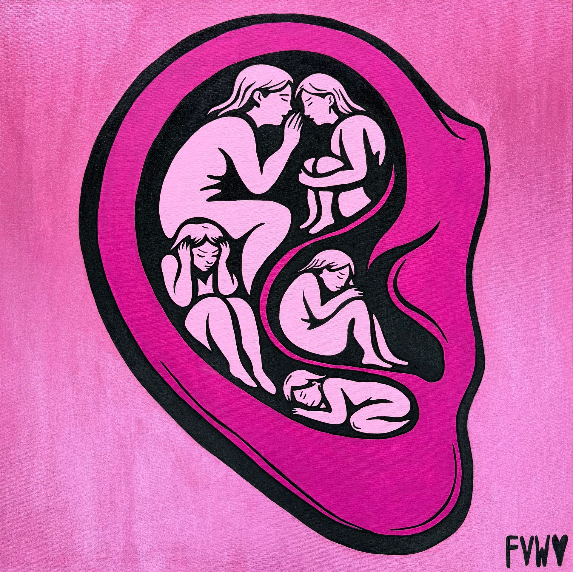 Виолетта Киселева (Картина, живопись - 
                  80 x 80 см) Ухо