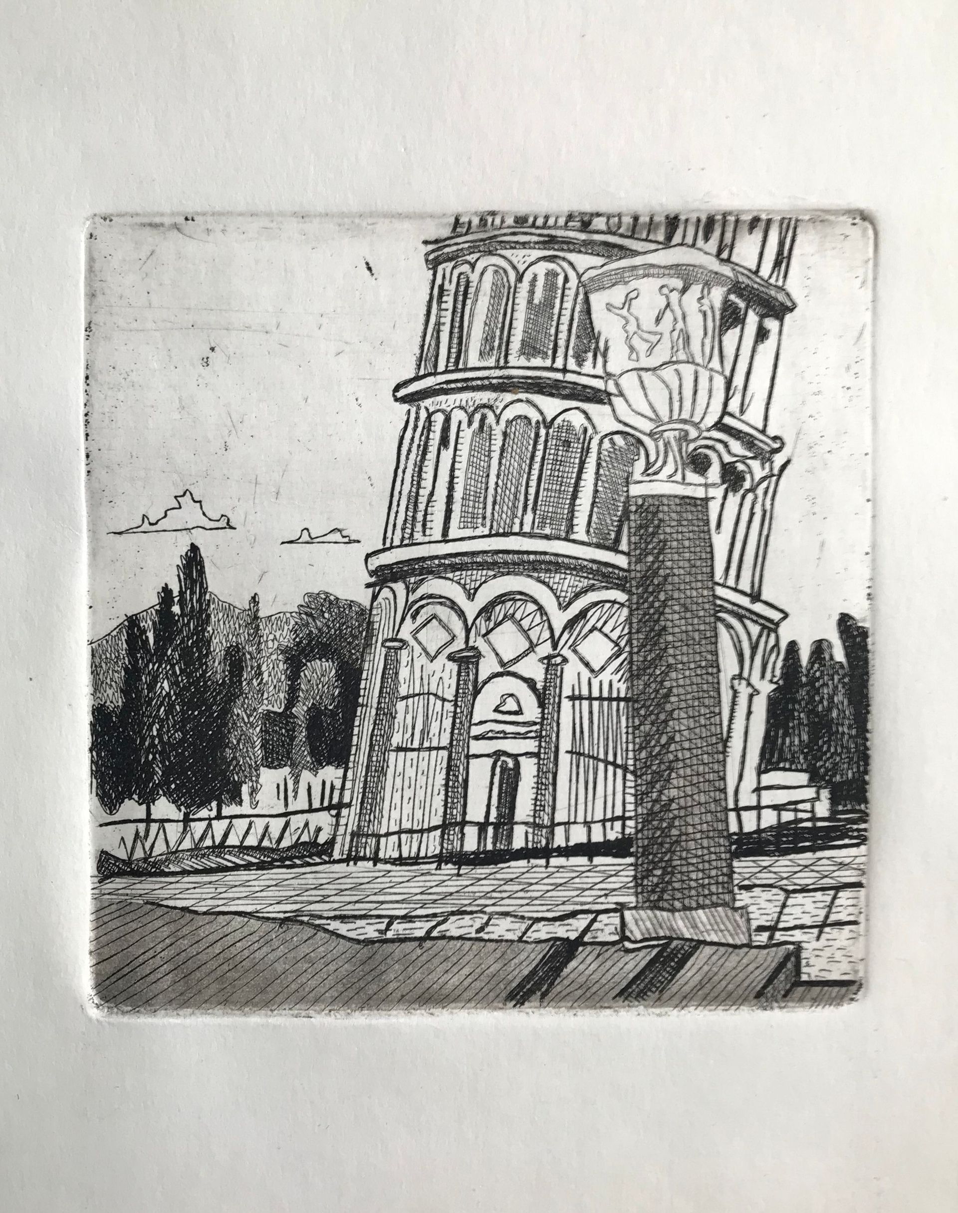 Иван Афонский (Графика печатная - 
                  40 x 50 см) Пизанская башня