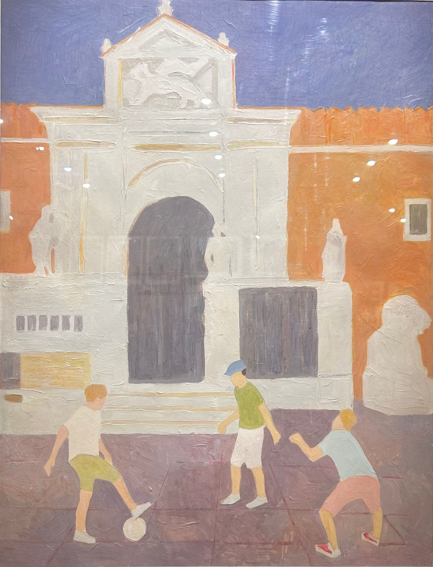 Александра Бурмистрова (Авторская графика - 
                  80 x 100 см) Игра в мяч. Венеция