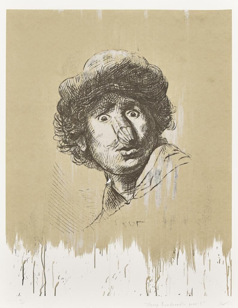 Юрий Шабельников (Графика печатная - 
                  50 x 64 см) Страшный карандаш Рембрандта