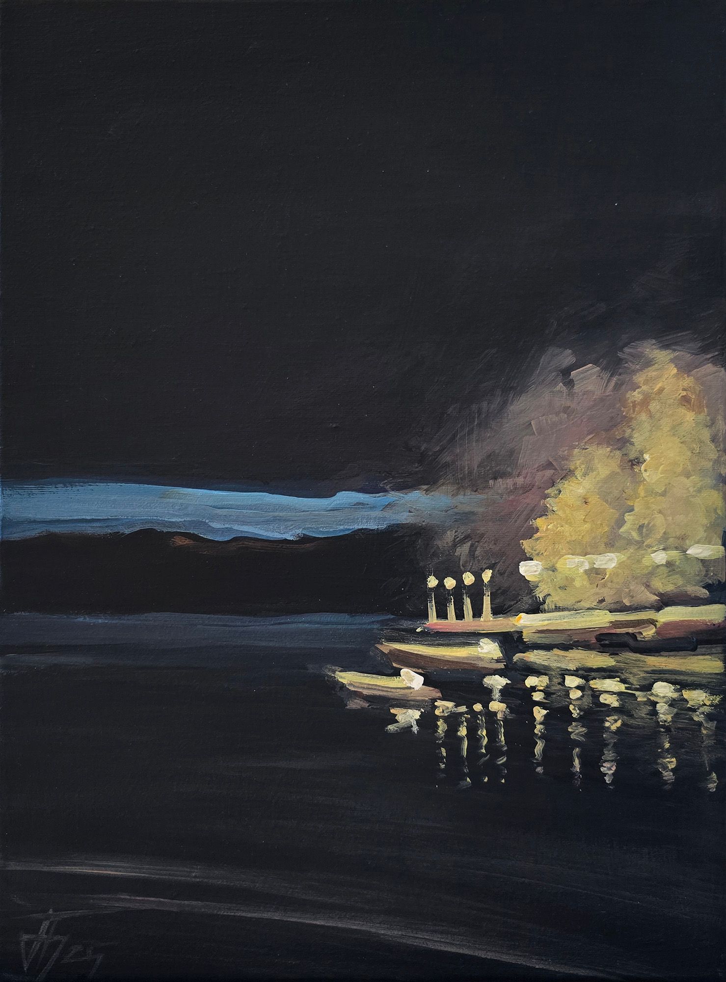 Александр Буданов (Картина, живопись - 
                  30 x 40 см) Безлунная ночь