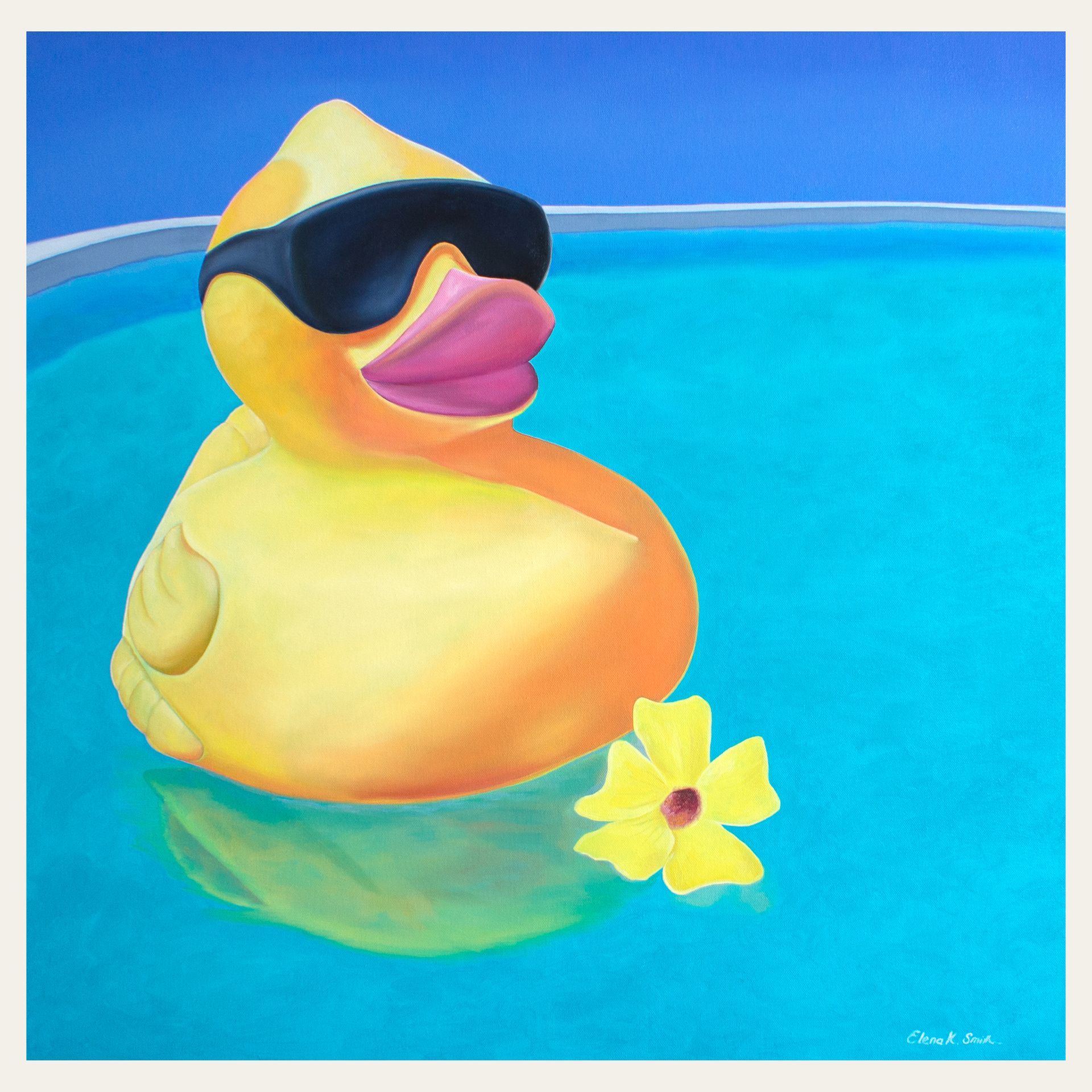 Елена Курочко (Графика цифровая (принты) - 
                  42 x 42 см) Жикле "Привет, я Дак!"