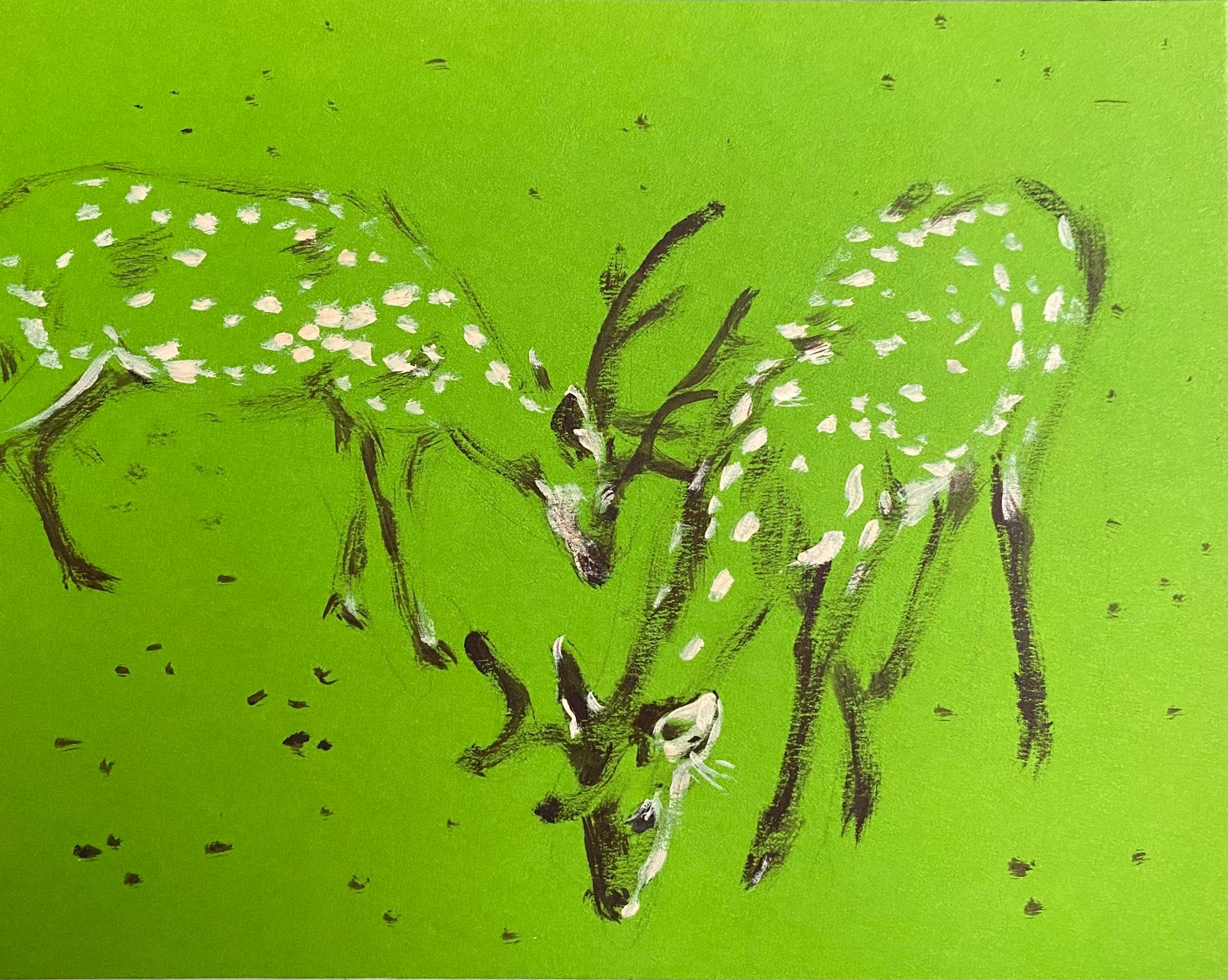 Алина Буглеева (Авторская графика - 
                  21 x 17 см) Олени