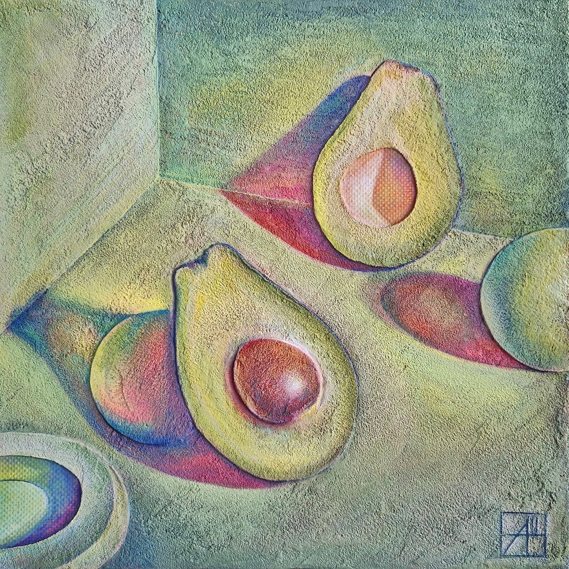 Анна Шуваева (Картина, живопись - 
                  30 x 30 см) Персея, или жизнь авокадо