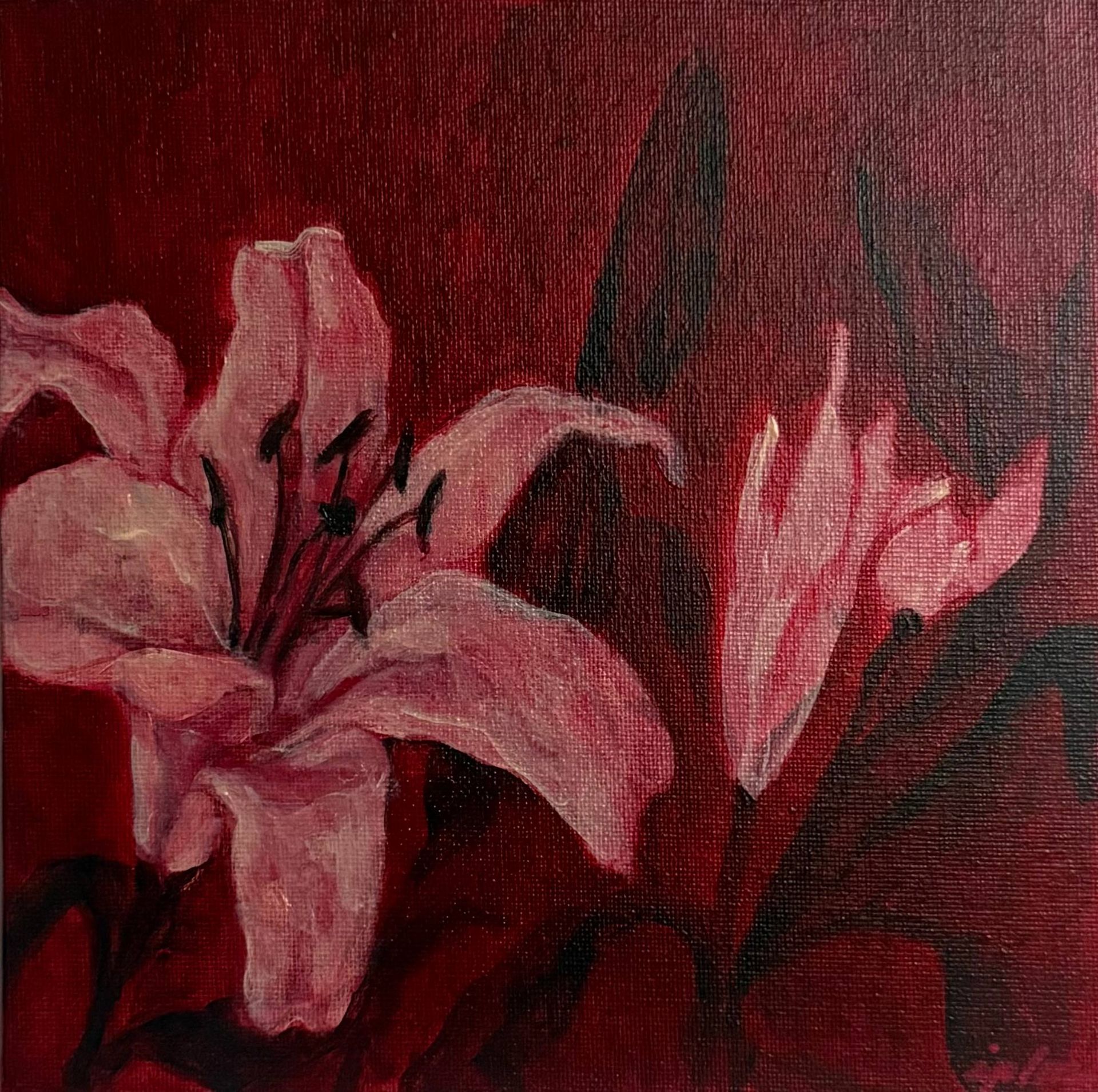 Виктория Зарецкая (embrassé par la muse) (Авторская графика - 
                  20 x 20 см) Лилии 02