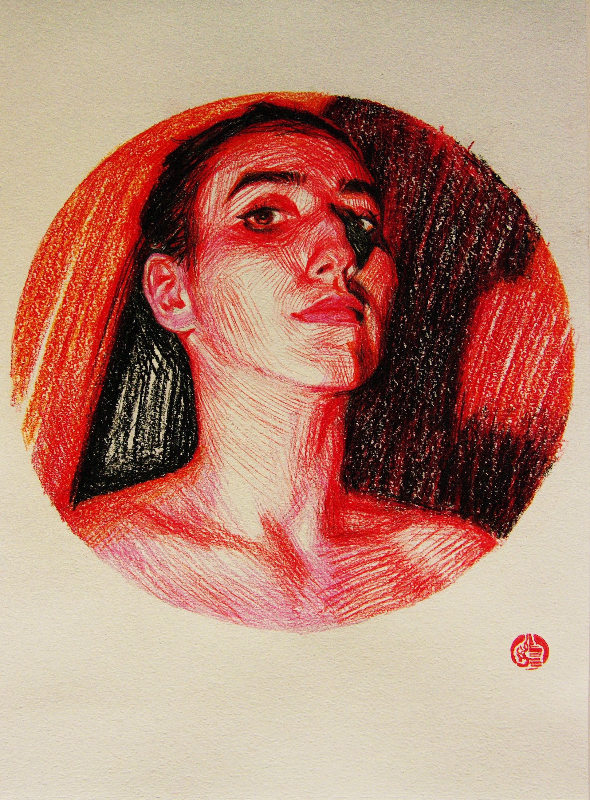 Алан Хатагты (Авторская графика - 
                  29 x 42 см) Аллегорическое тондо