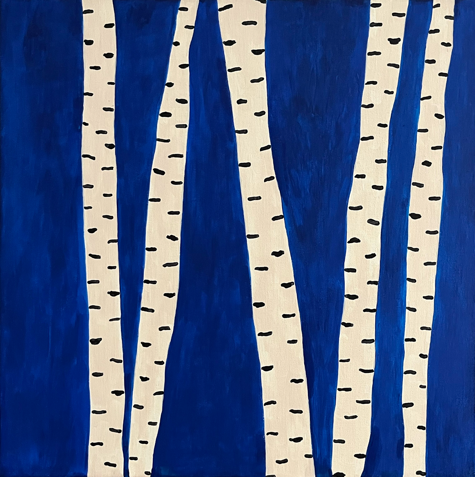 Диана Волкова (Картина, живопись - 
                  50 x 50 см) Березы в синем