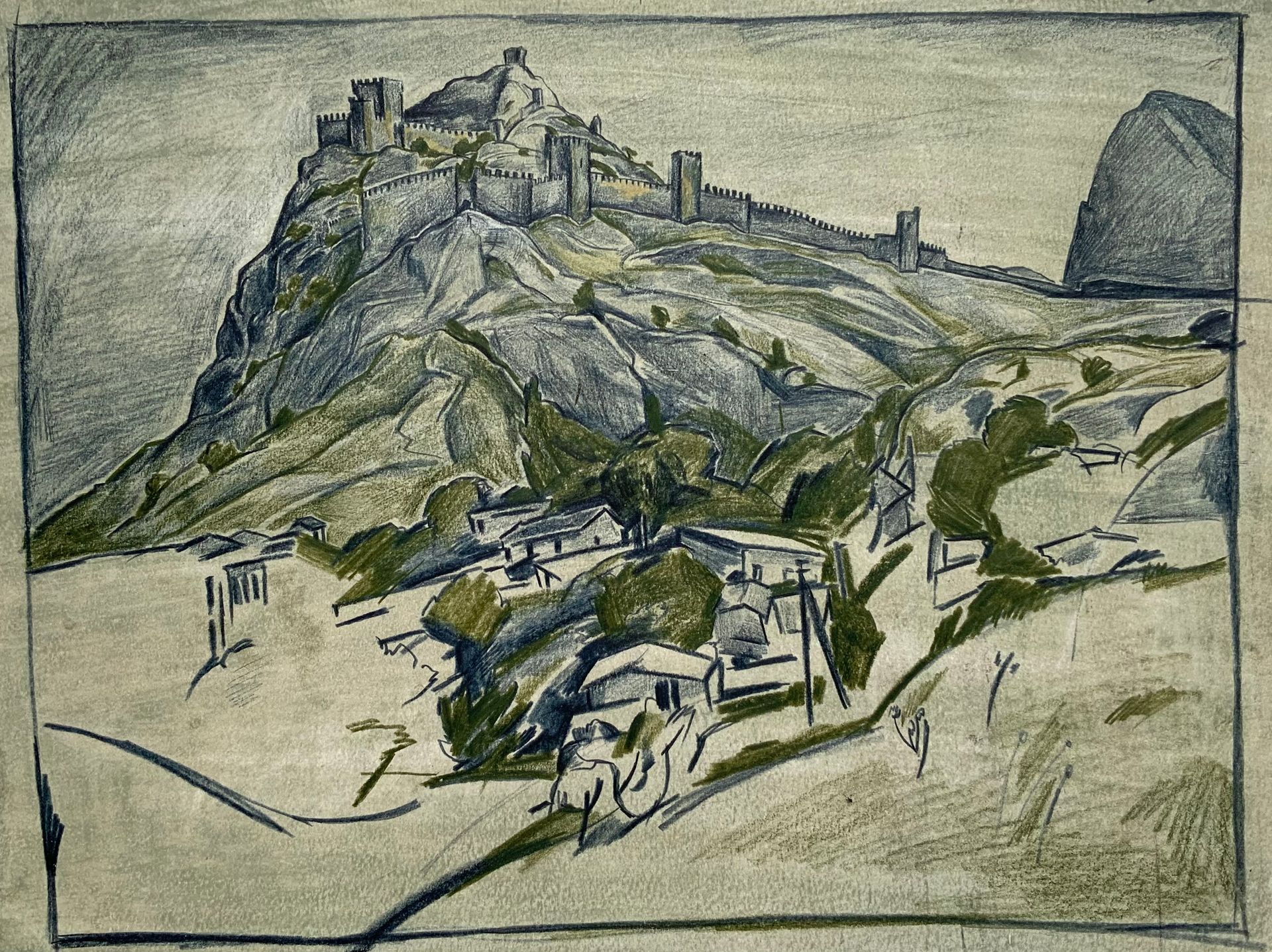 Елизавета Тульчинская (Авторская графика - 
                  36 x 27 см) Гора