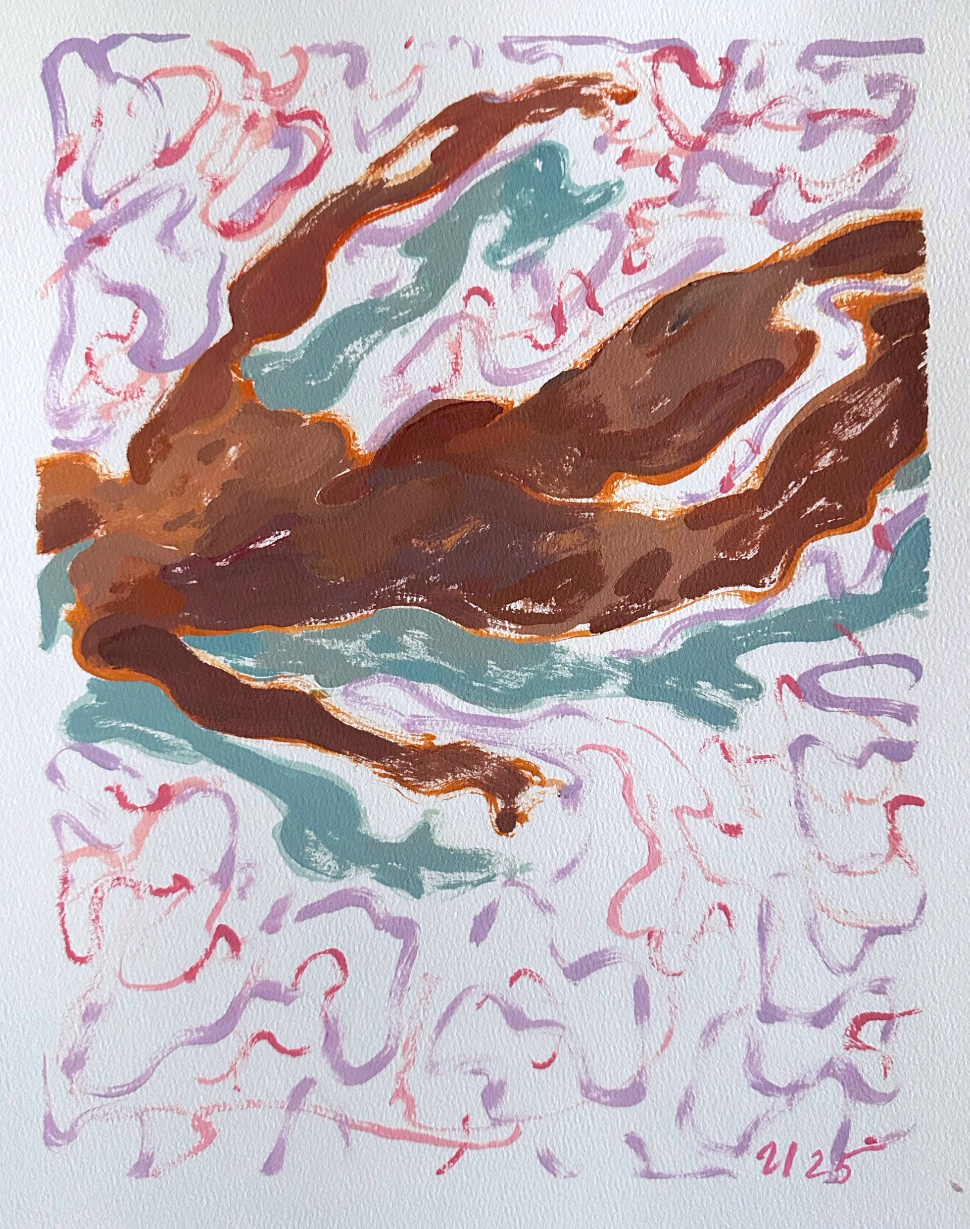 Илья Филатов (Авторская графика - 
                  31 x 41 см) Розовые блики