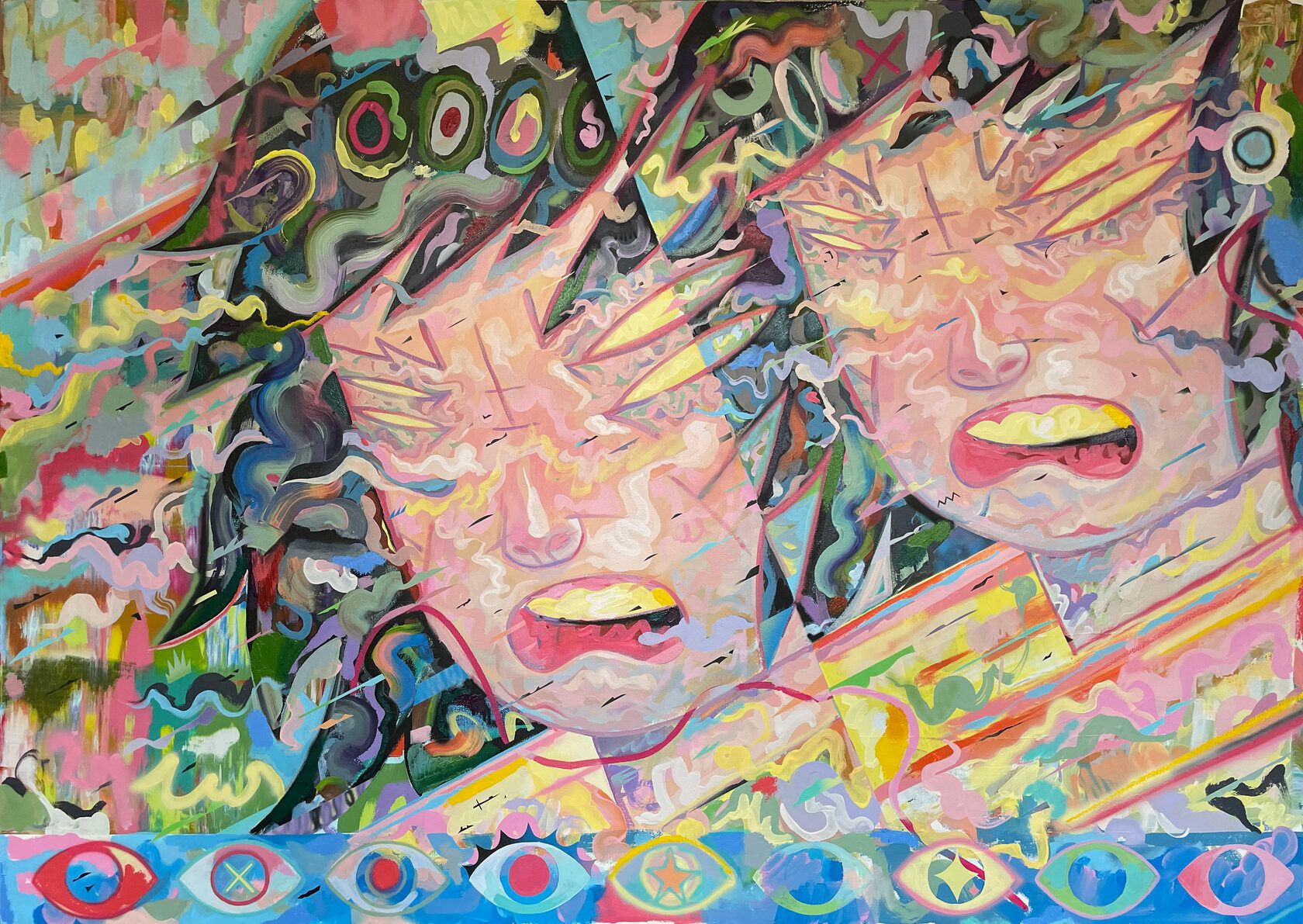 Константин Чирков (Картина, живопись - 
                  140 x 100 см) There are NOHEROES in the motion composition 1
