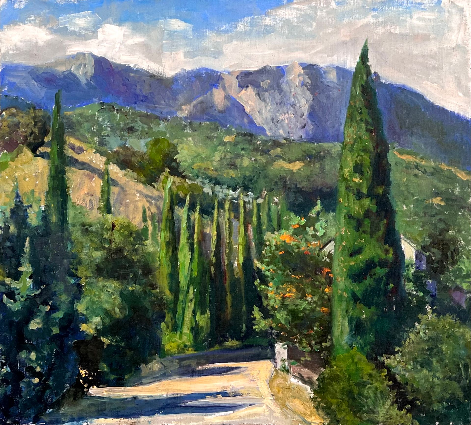 Алина Хоняк (Картина, живопись - 
                  70 x 63 см) Кипарисы