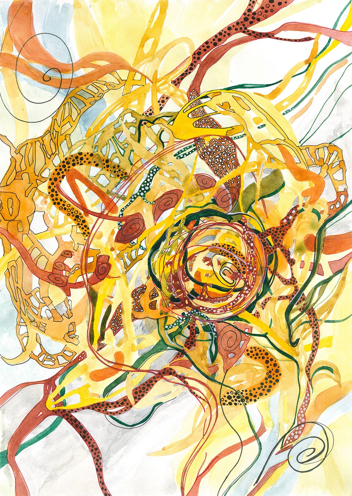 Елена Ширяева (Авторская графика - 
                  44 x 56 см) Солнце плодородия. Африка