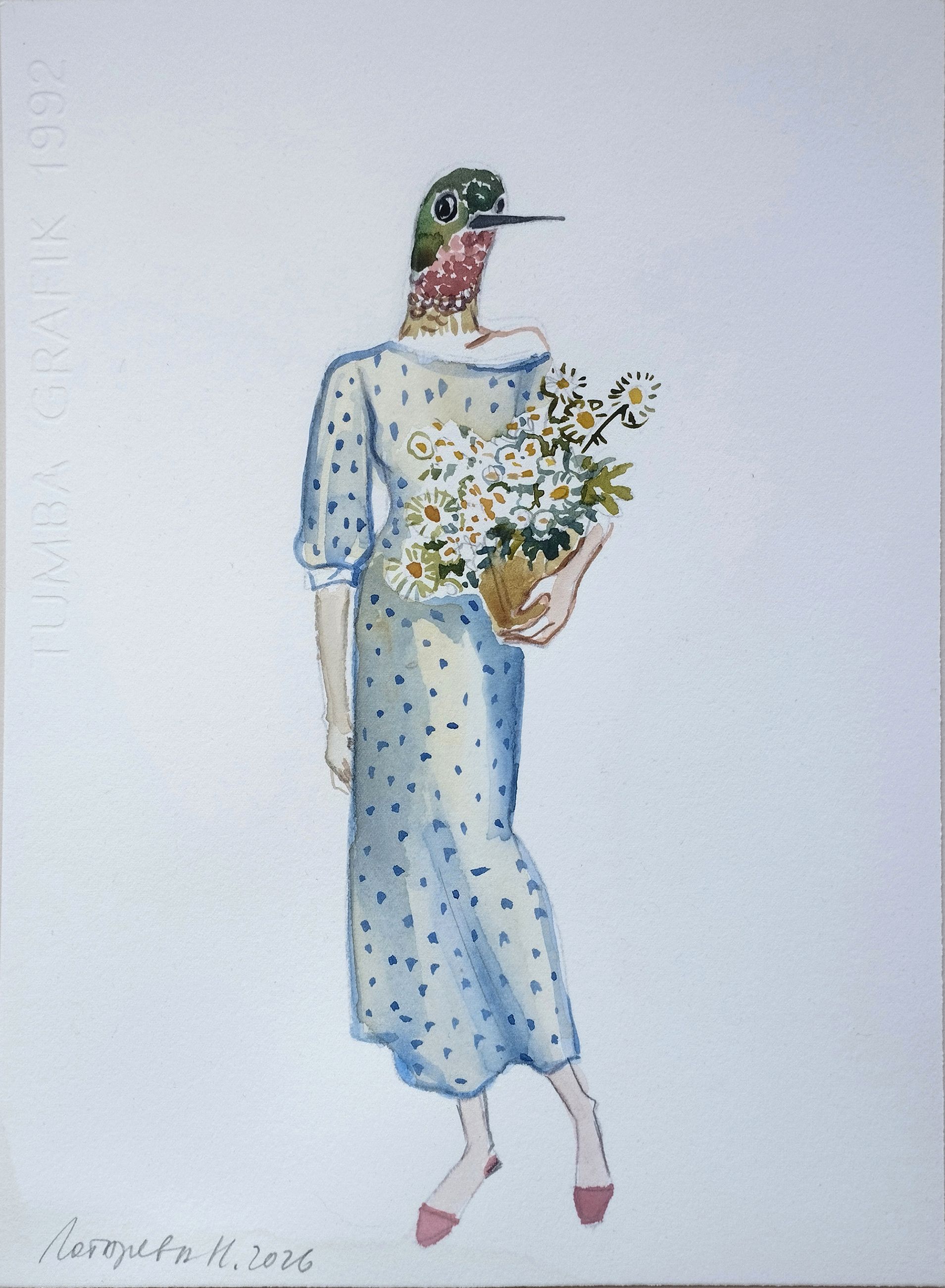 Наталья Лотарева (Авторская графика - 
                  23.5 x 31.5 см) Букет