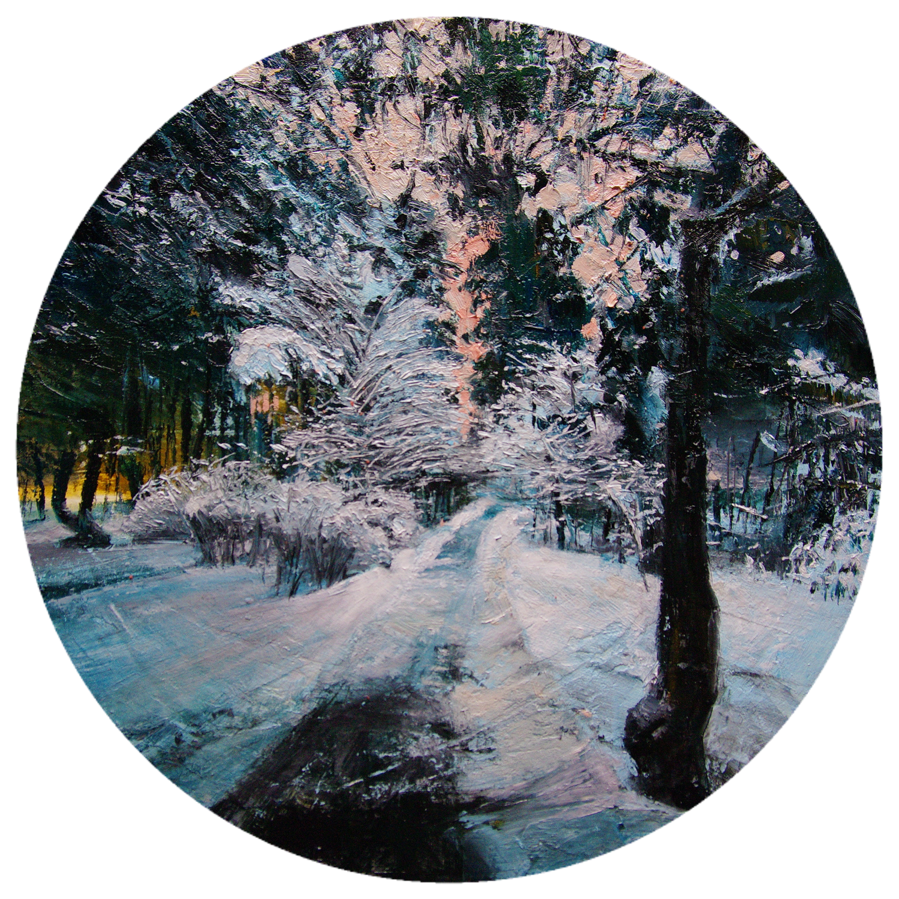 Алан Хатагты (Картина, живопись - 
                  40 x 40 см) Зимний вечер синий