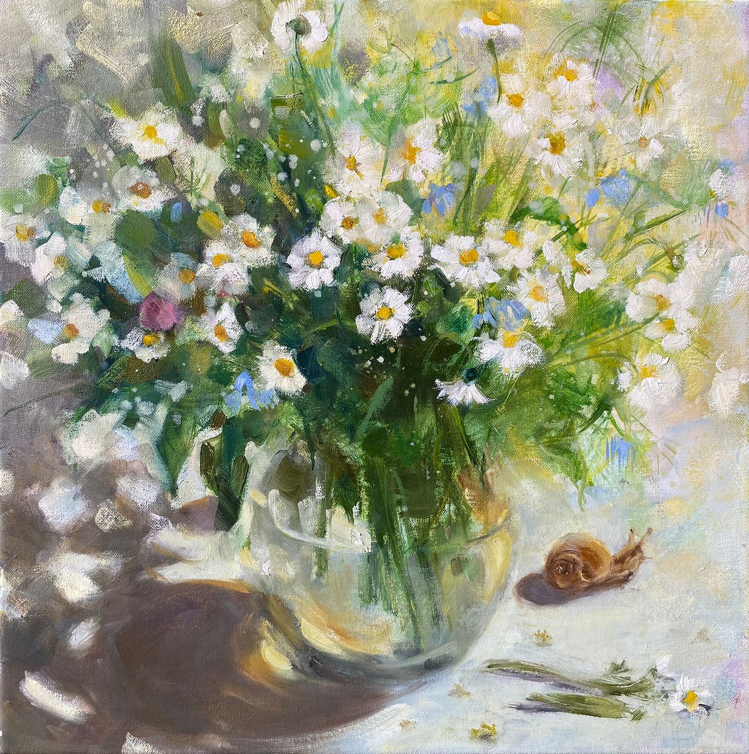 Екатерина Феоктистова (Картина, живопись - 
                  40 x 40 см) Ромашки