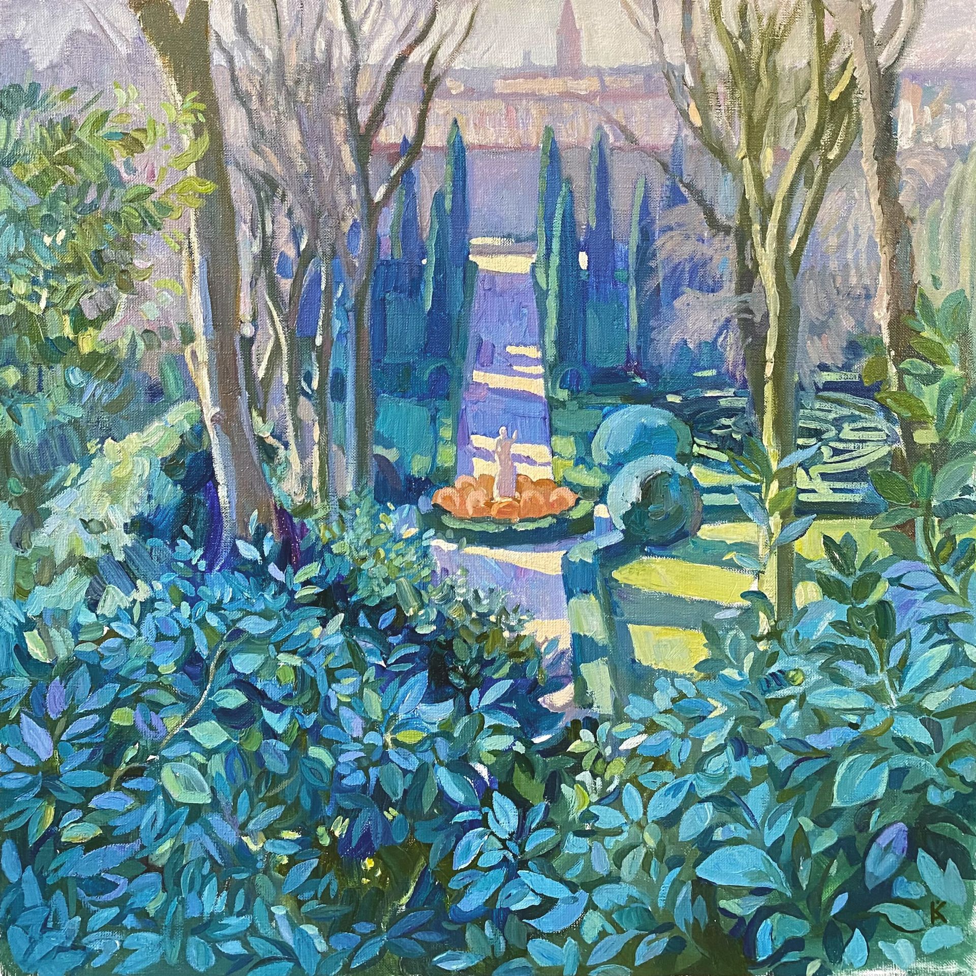 Алексей Кротов (Картина, живопись - 
                  70 x 70 см) Вид на сад Джусти с холма