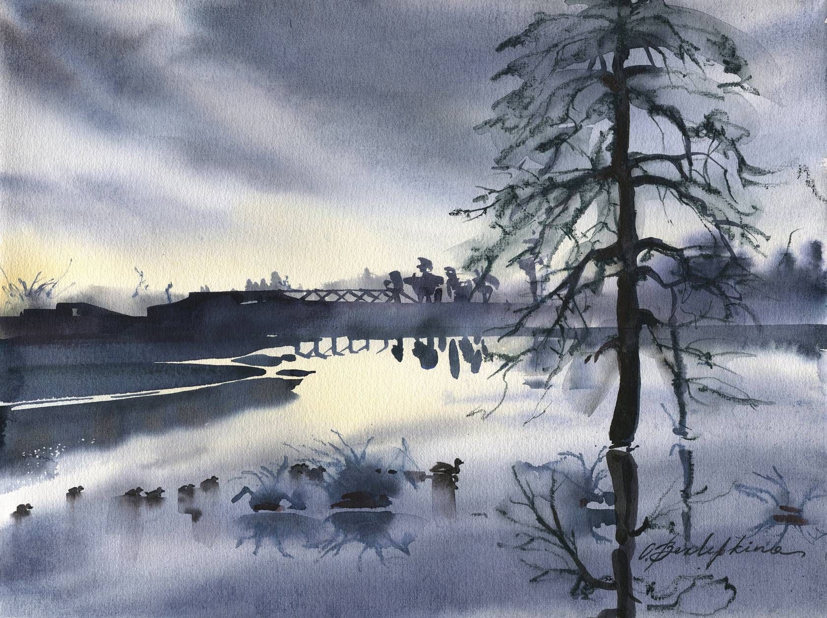 Ольга Безлепкина (Авторская графика - 
                  40 x 50 см) Мёртвая сосна