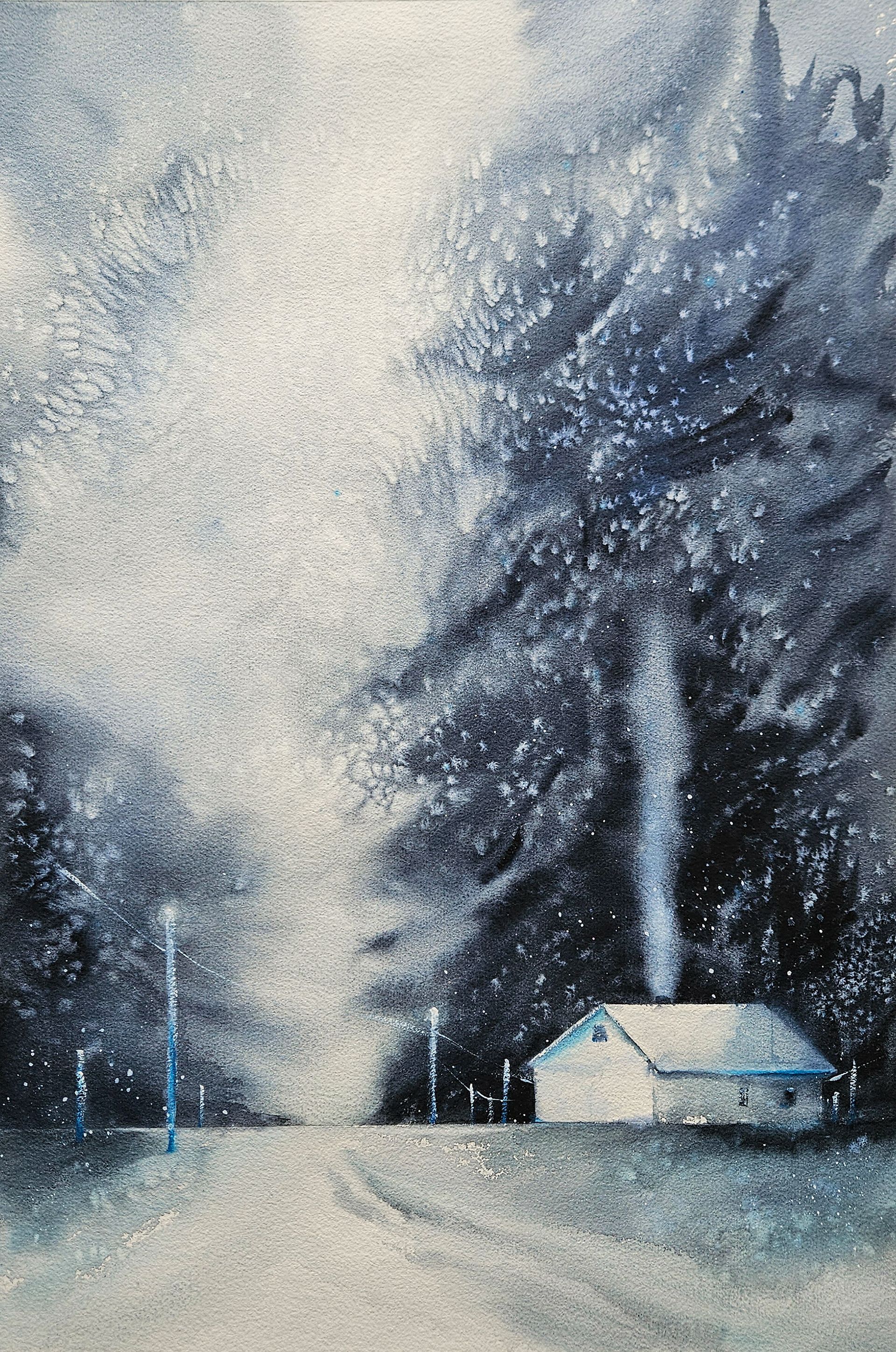 Светлана Юматова (Авторская графика - 
                  38 x 57 см) Еще больше снега