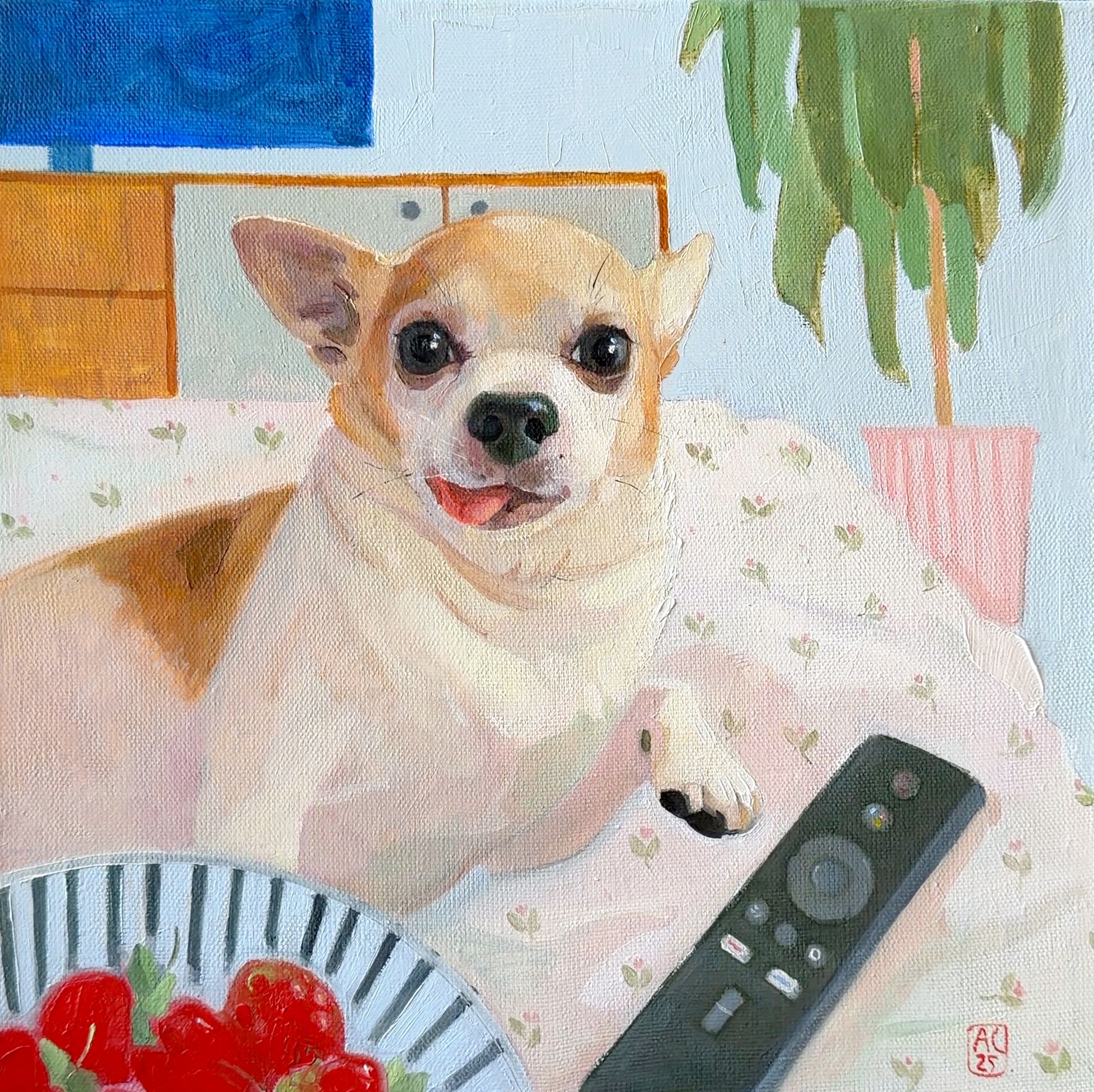 Александра Сергеева (Картина, живопись - 
                  30 x 30 см) Включай сериальчик