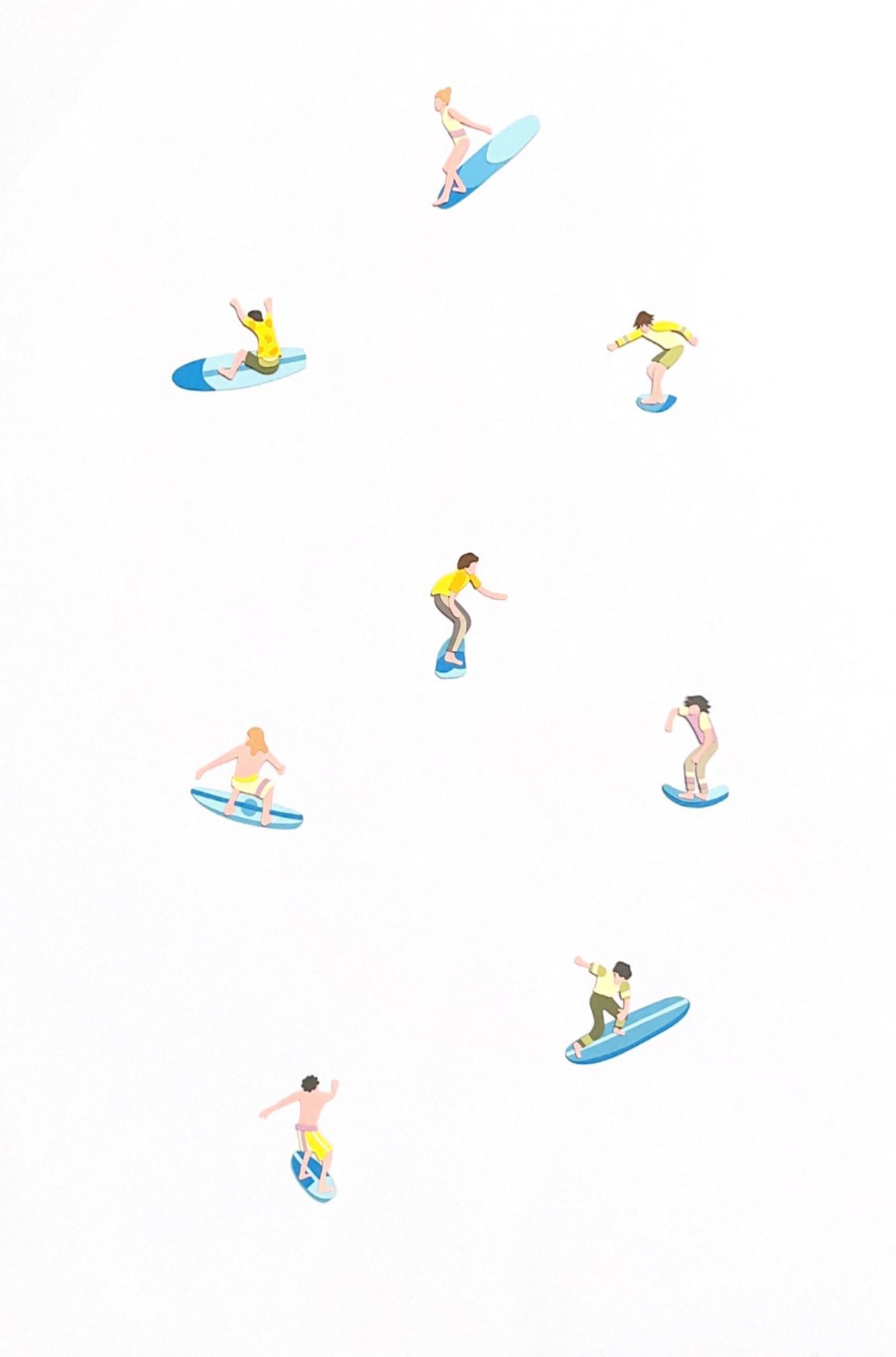 Ксения Олейник (Коллаж / ассамбляж - 
                  42 x 60 см) Серфинг