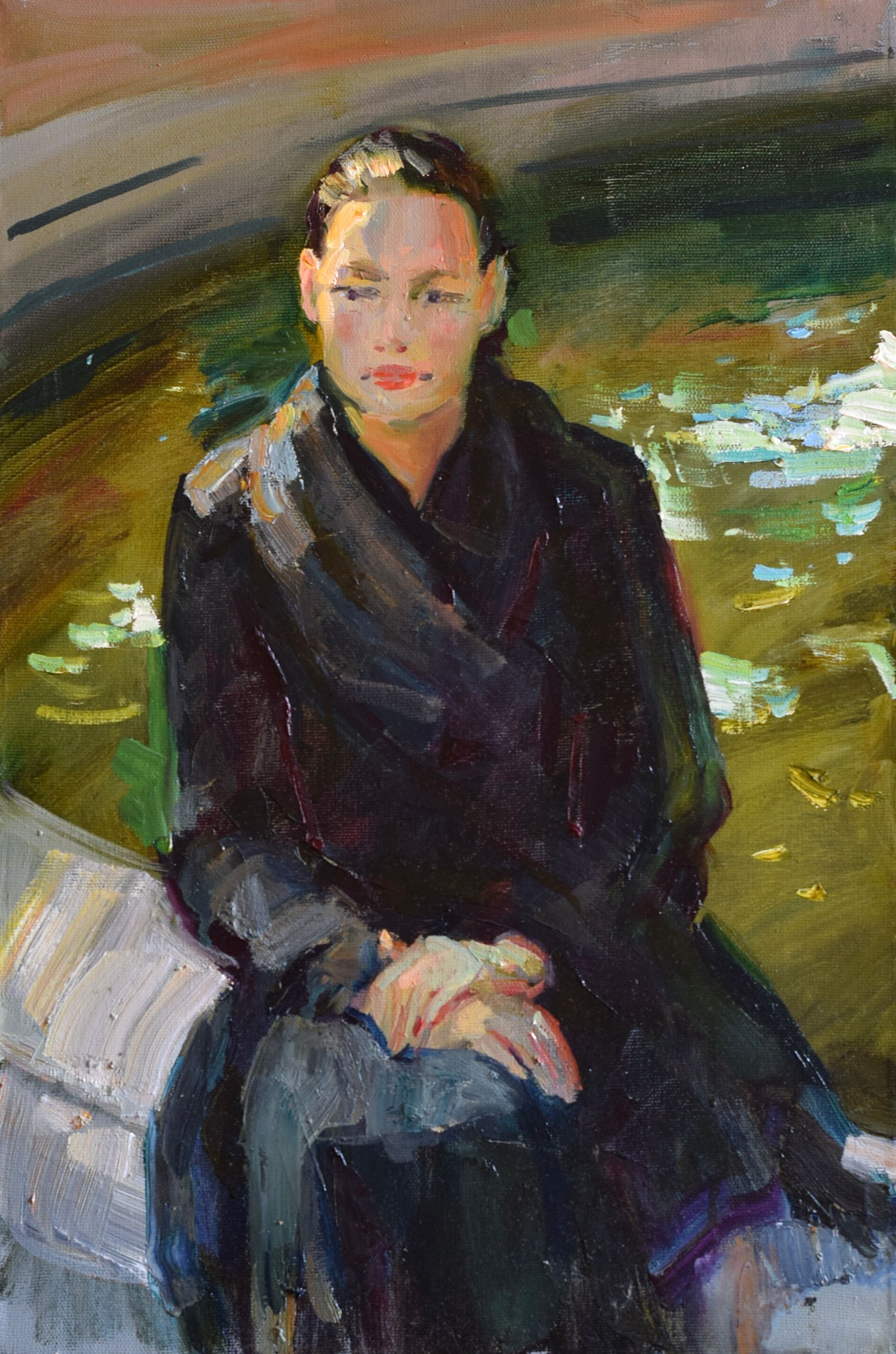 Илья Хахарев (Картина, живопись - 
                  40 x 60 см) У фонтана