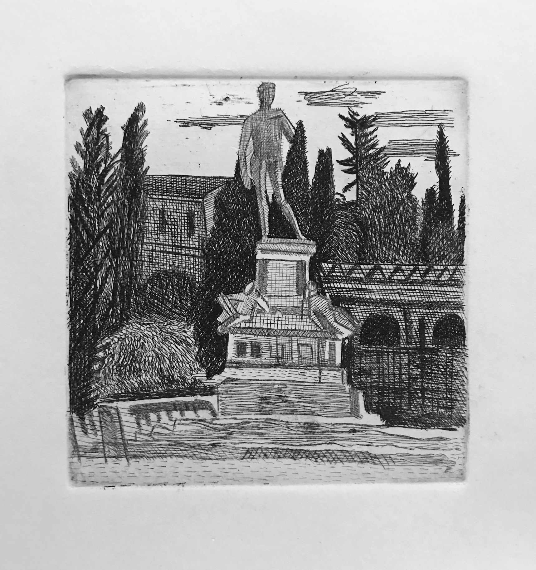 Иван Афонский (Графика печатная - 
                  13 x 13 см) Площадь Микеланджело