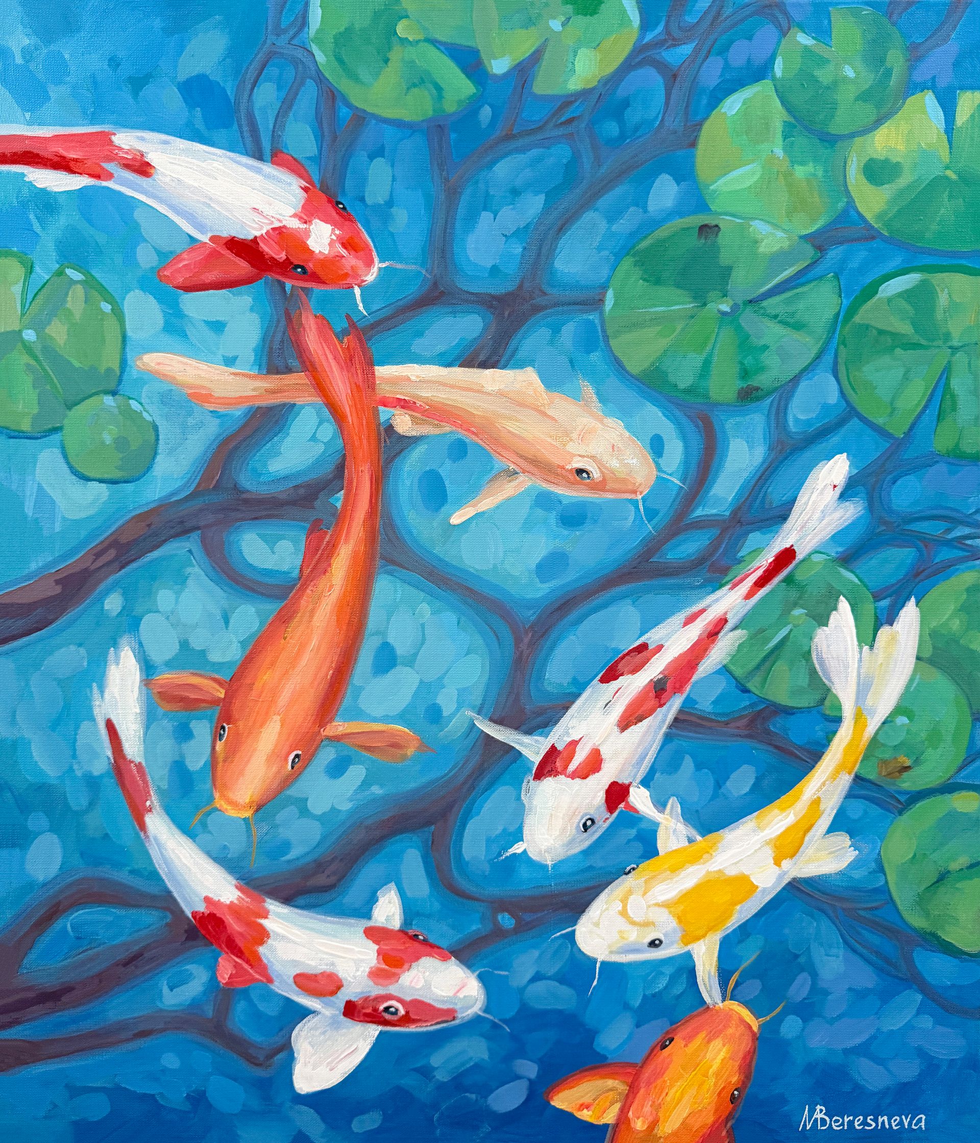 Марина Береснева (Картина, живопись - 
                  60 x 70 см) Тихий пруд