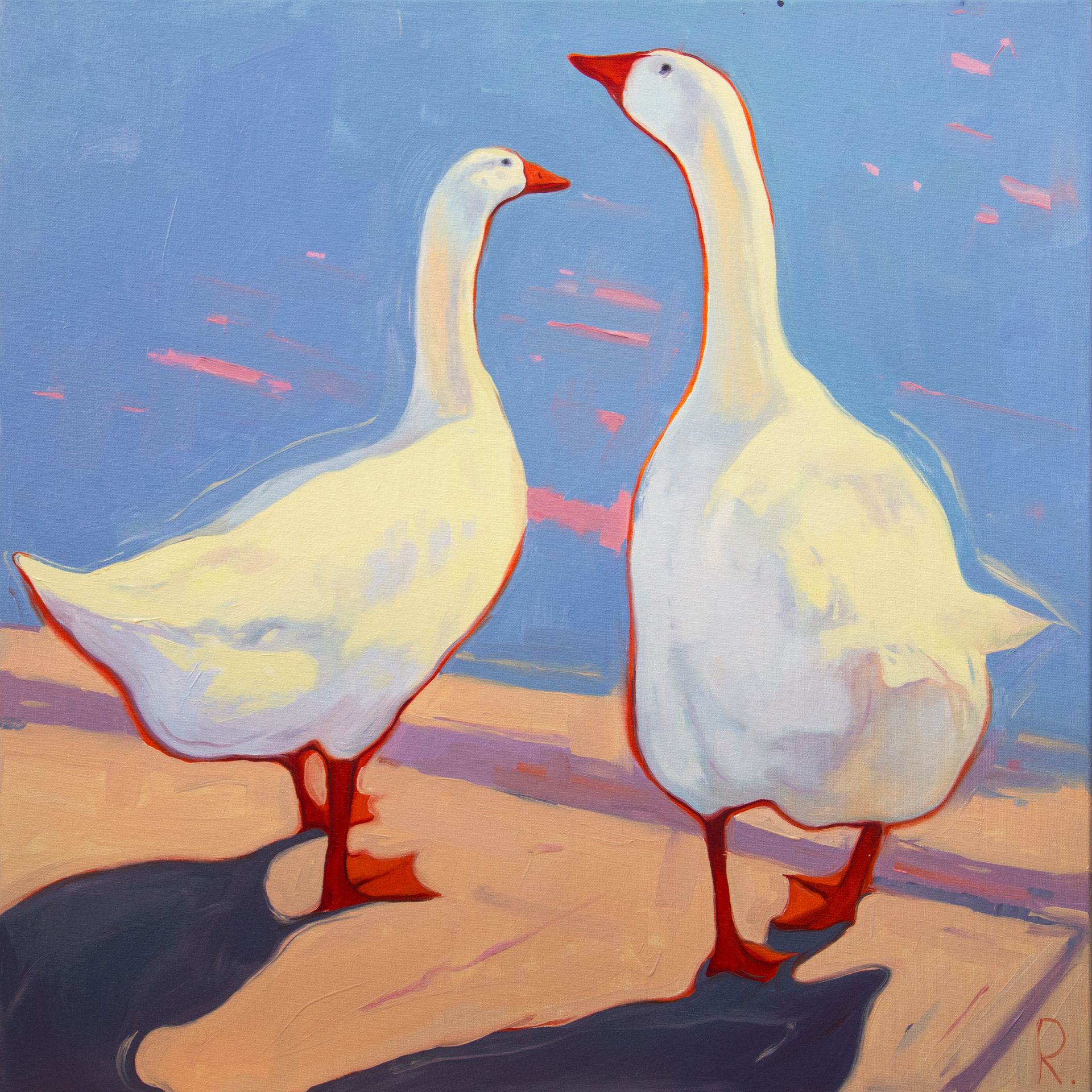 Полина Раскольникова (Картина, живопись - 
                  60 x 60 см) Гуси №2 (Geese №2)