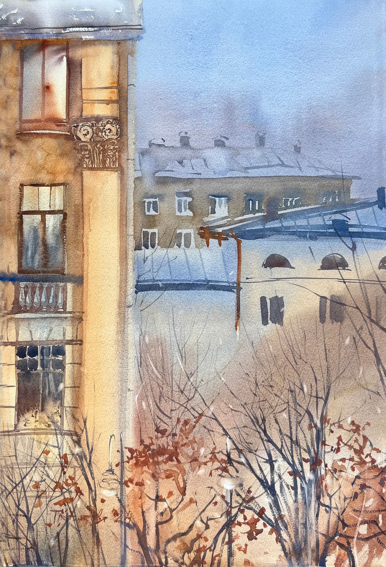 Юлия Третьякова (Авторская графика - 
                  37.5 x 56 см) Вид из окна