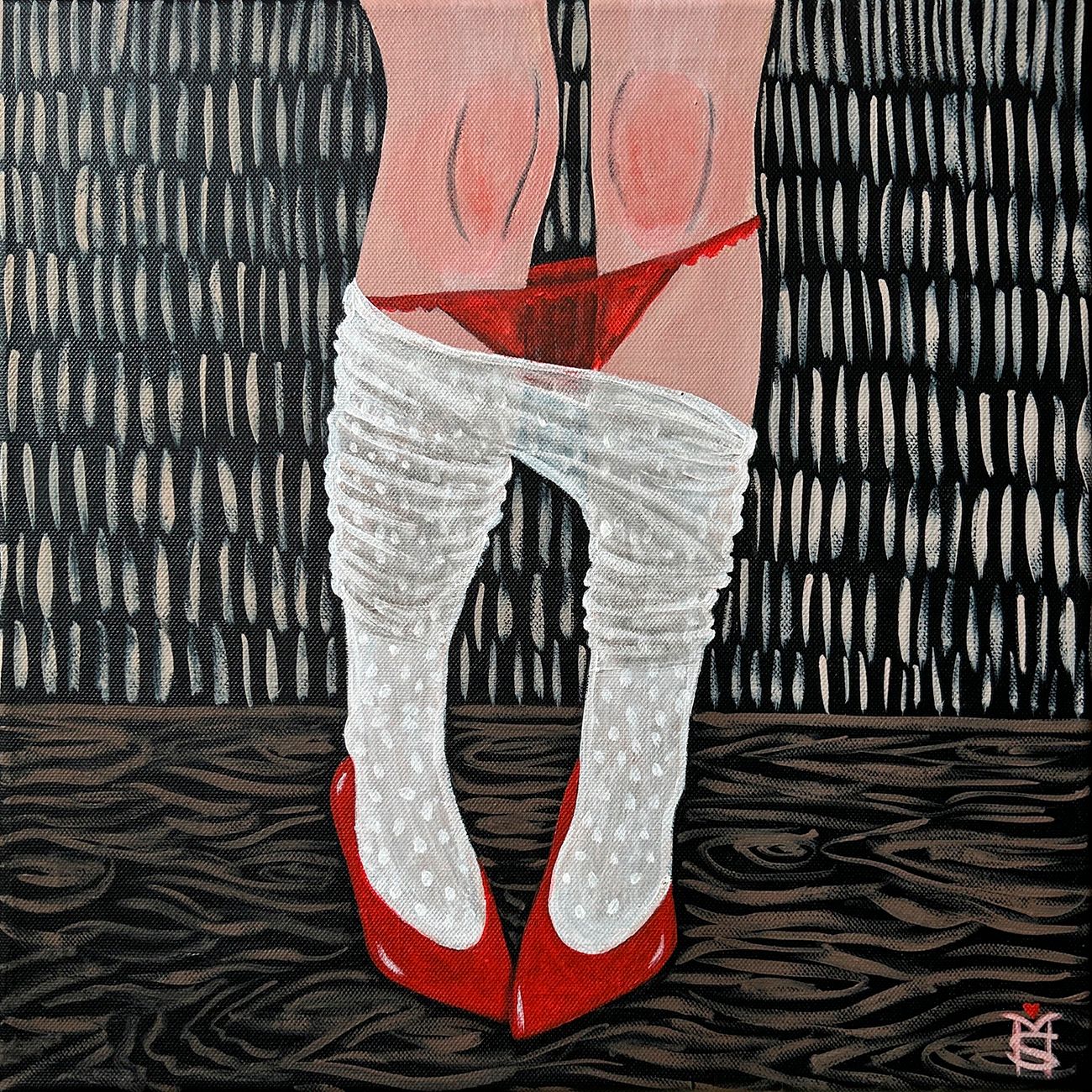 Мария Субботина (Картина, живопись - 
                  40 x 40 см) Ну привет!