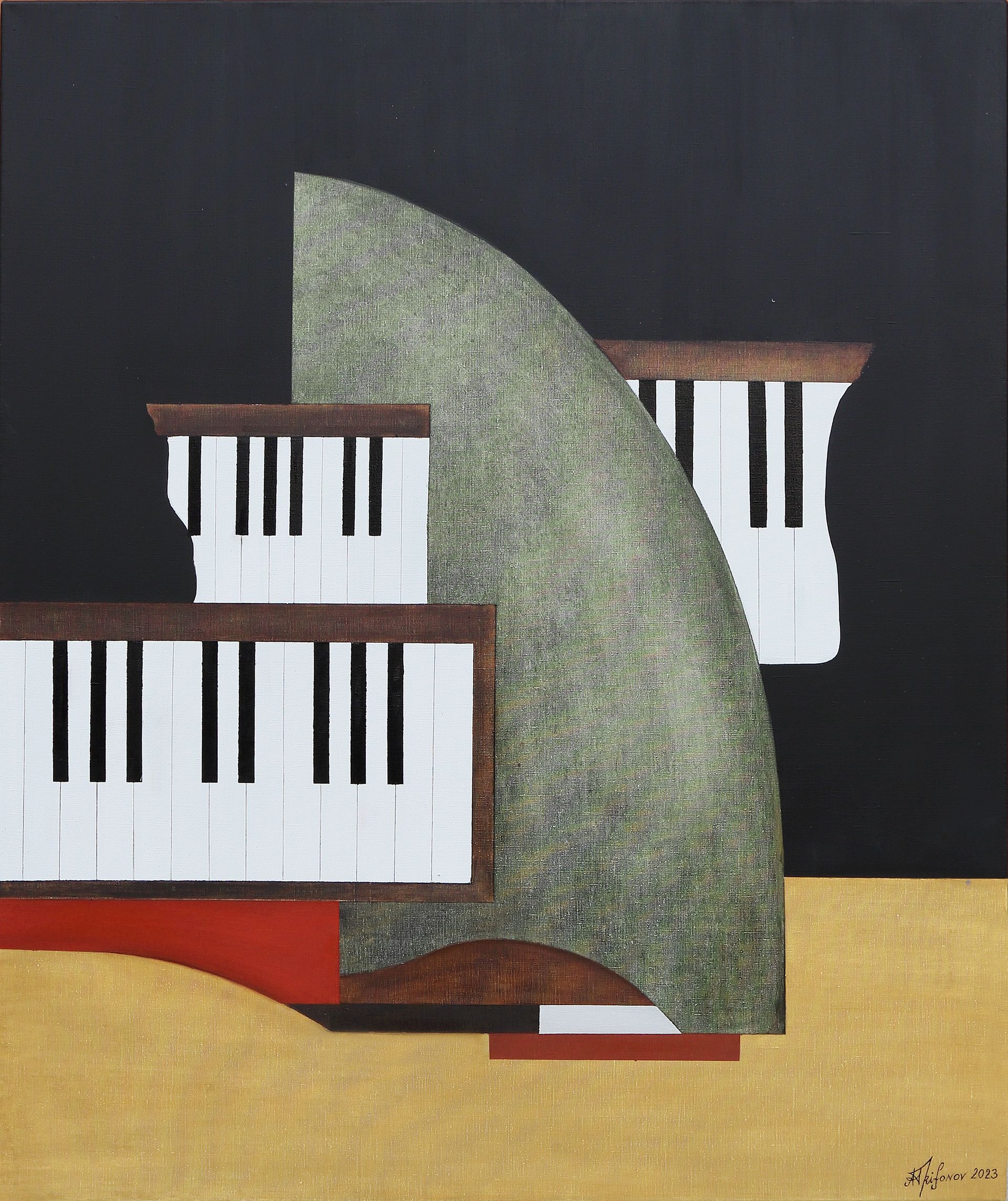 Александр Трифонов (Картина, живопись - 
                  100 x 120 см) Клавиши белые, клавишы черные