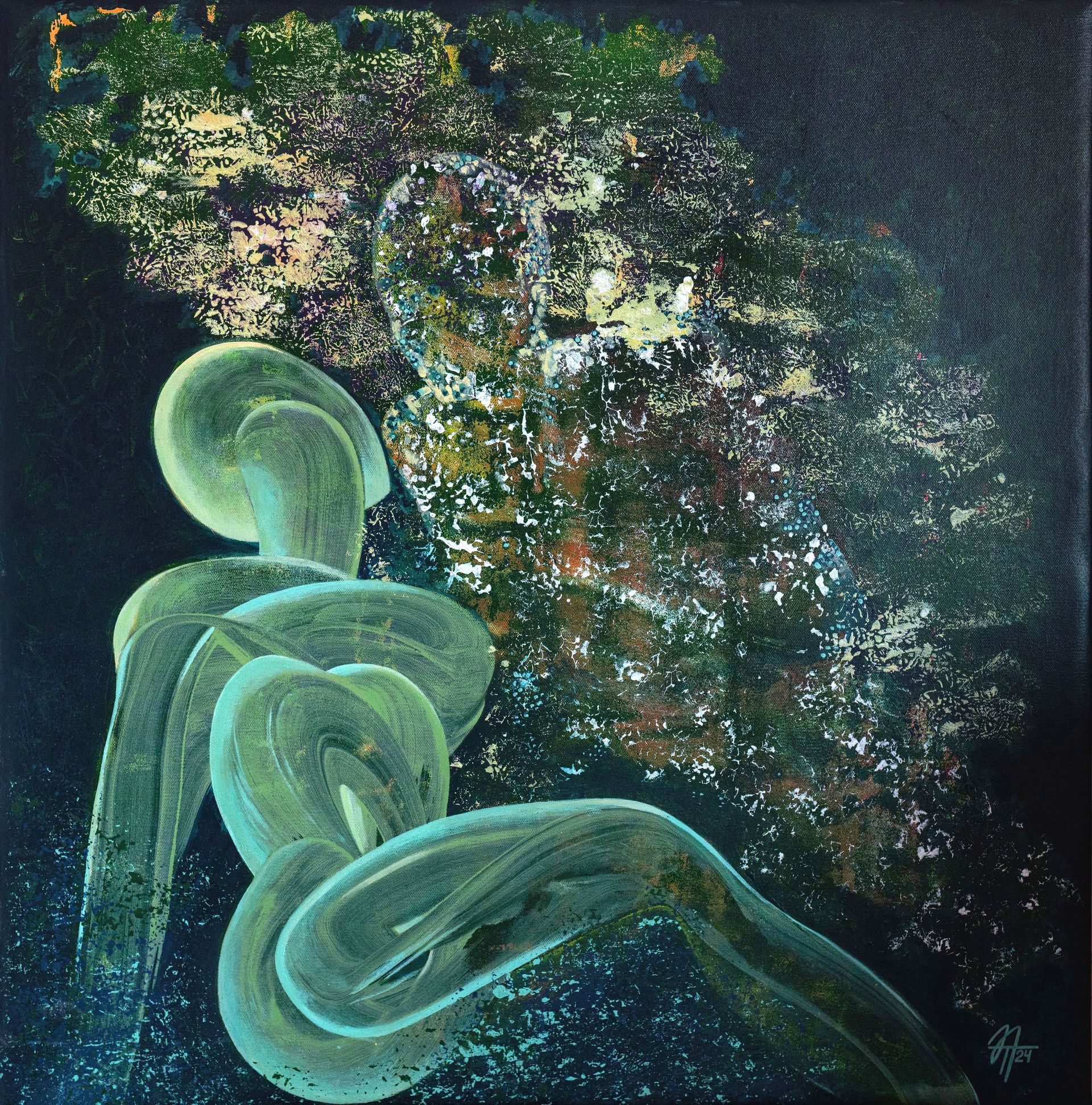 Татьяна Нега (Картина, живопись - 
                  100 x 100 см) Фантомная близость