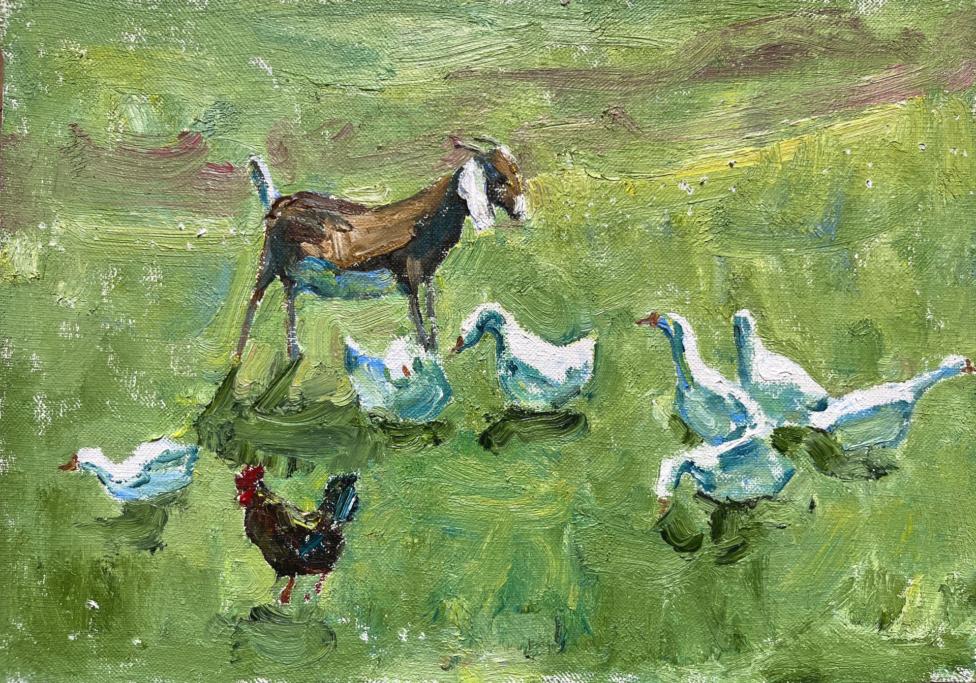 Люсинэ Туманян (Картина, живопись - 
                  33.8 x 23.8 см) Сельские животные