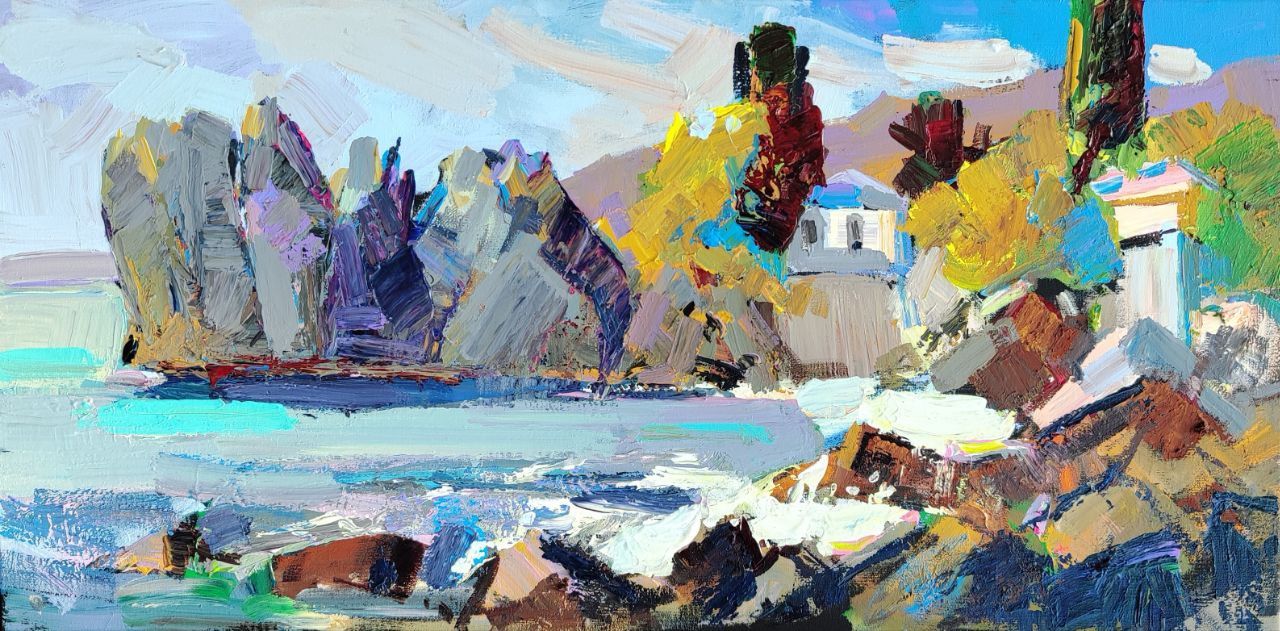 Олеся Лишаева (Картина, живопись - 
                  70 x 40 см) Чеховская бухта