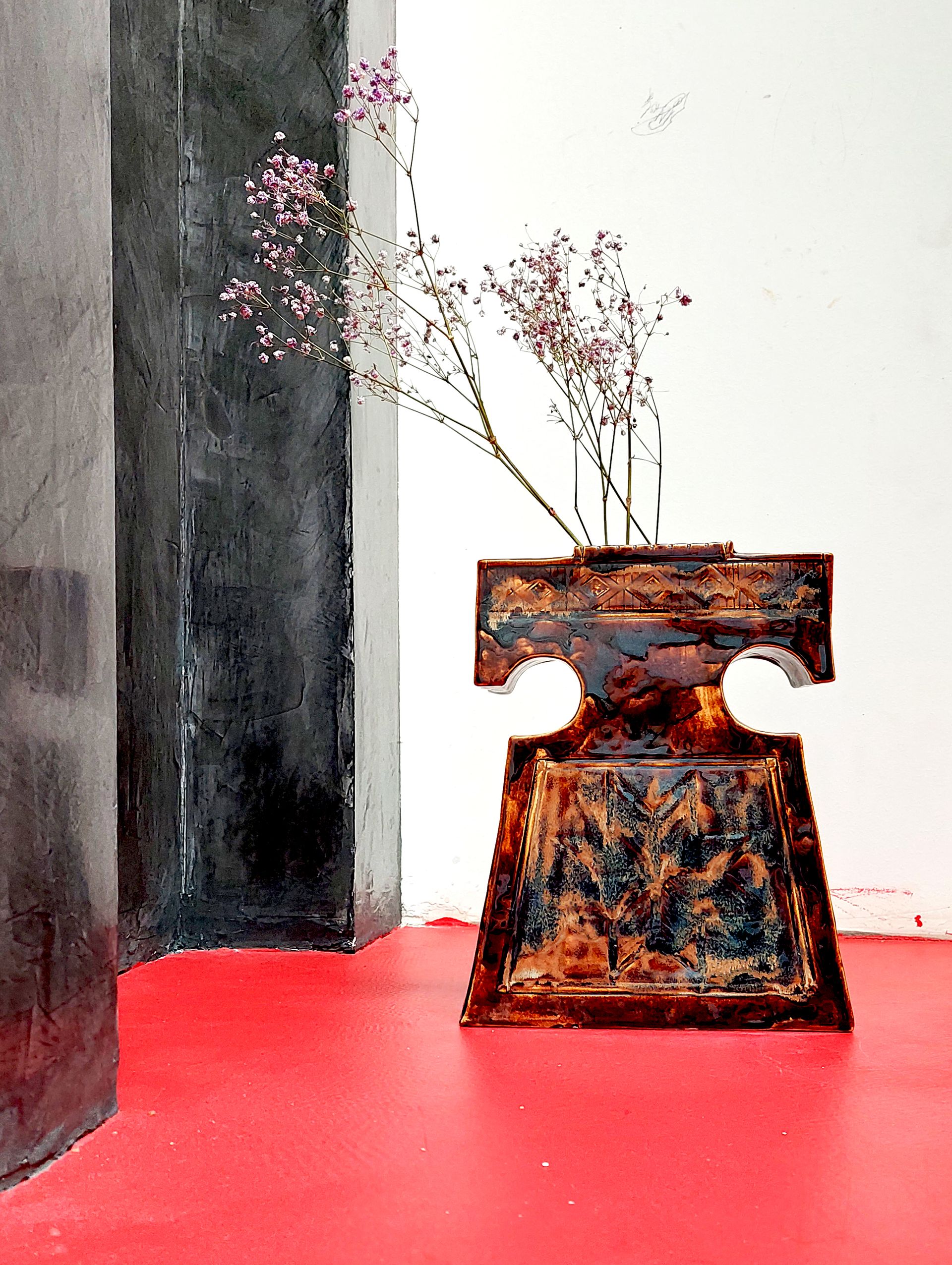 Татьяна Набиева (Скульптура - 
                  21 x 29.5 см) Скульптурная ваза ручной работы "Север"