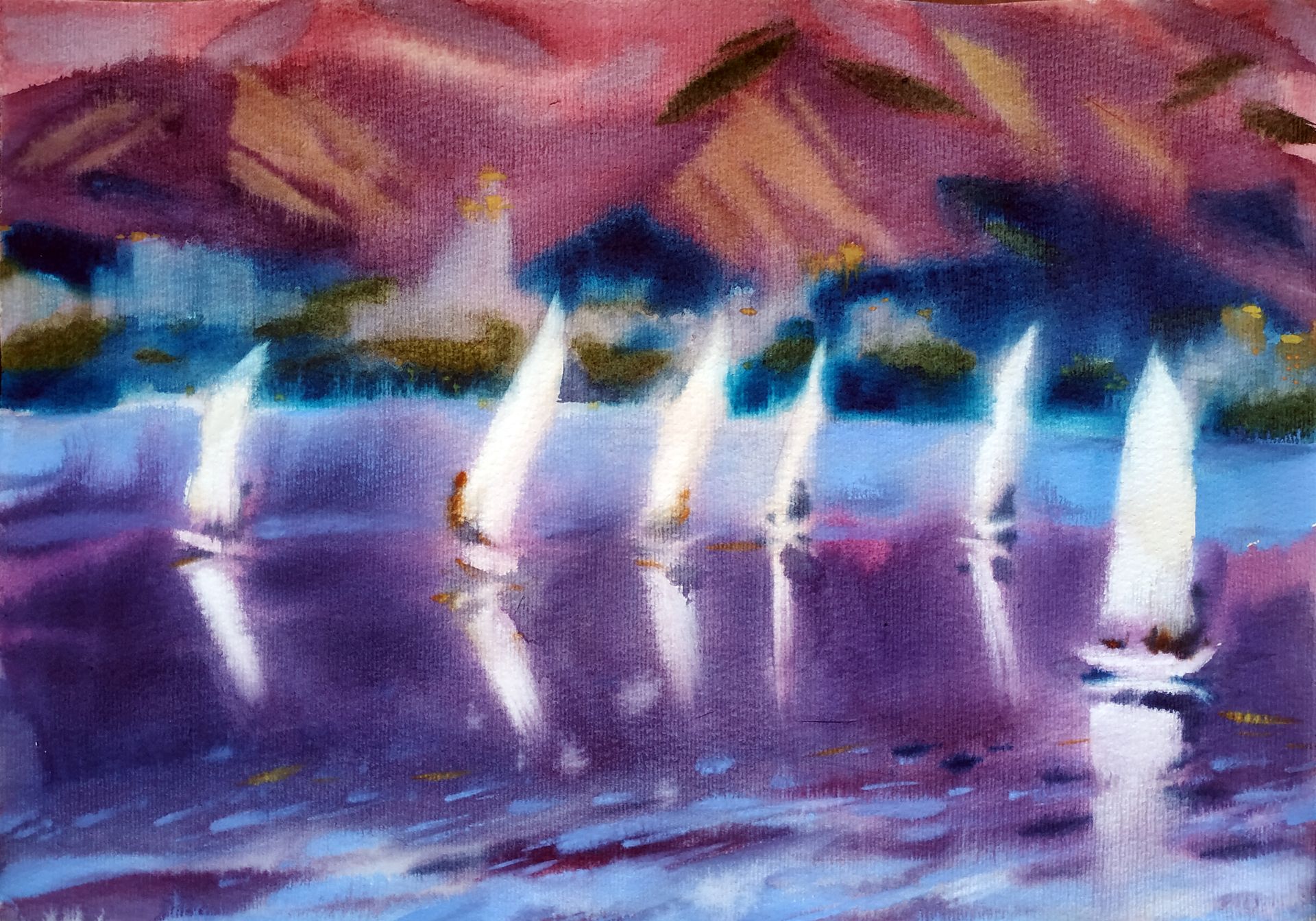 Евгения Сопова (Авторская графика - 
                  50 x 40 см) Регата