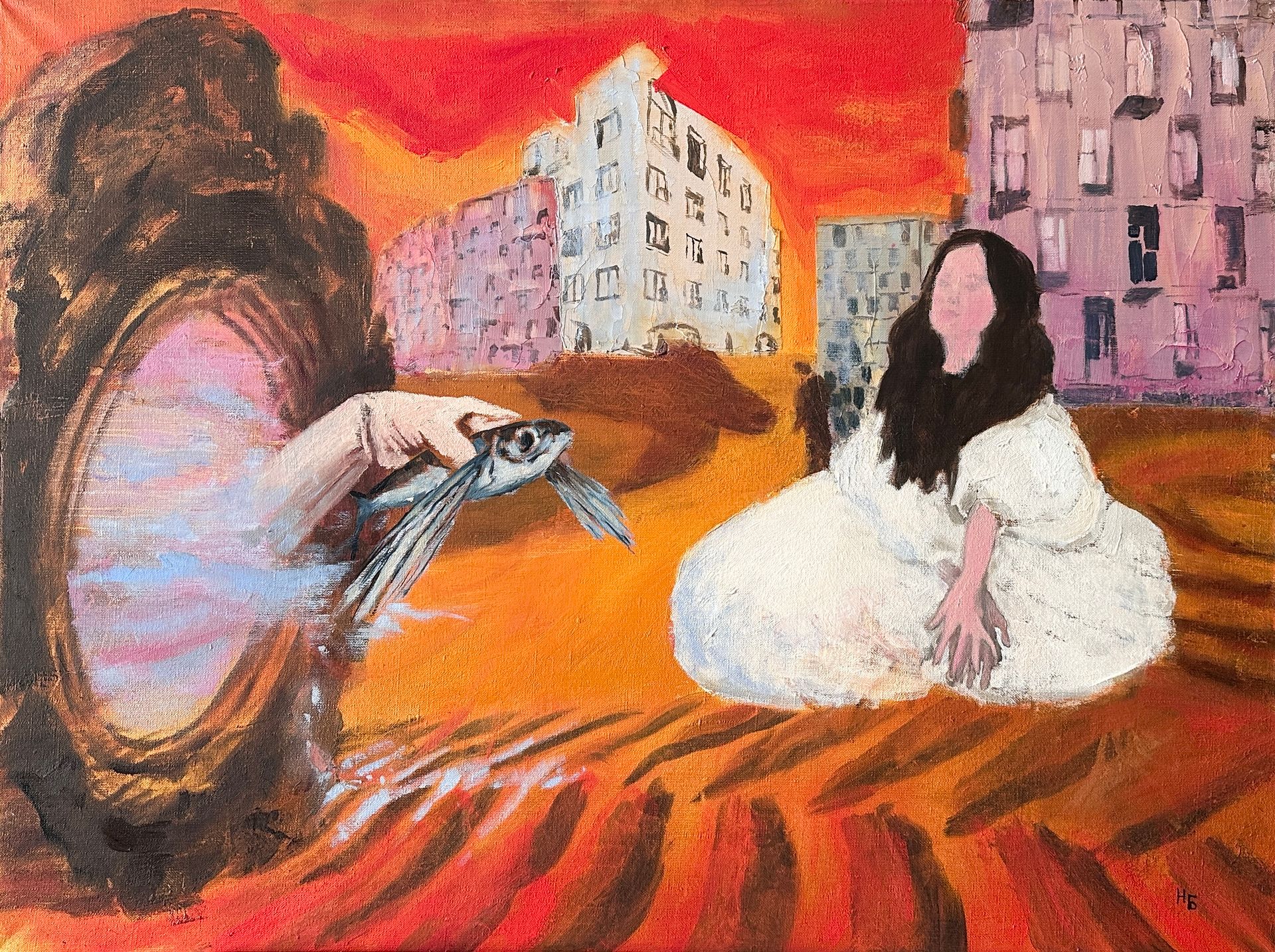 Надежда Богомолова (Картина, живопись - 
                  80 x 60 см) Wish, Fish, Sand & the City