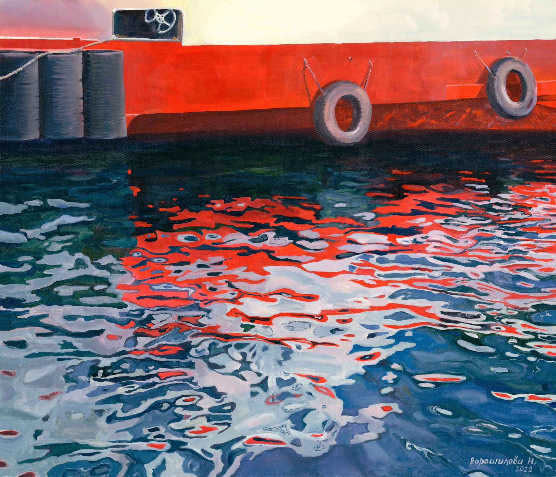 Наталия Ворошилова (Картина, живопись - 
                  70 x 60 см) Отражение. Рябь на воде