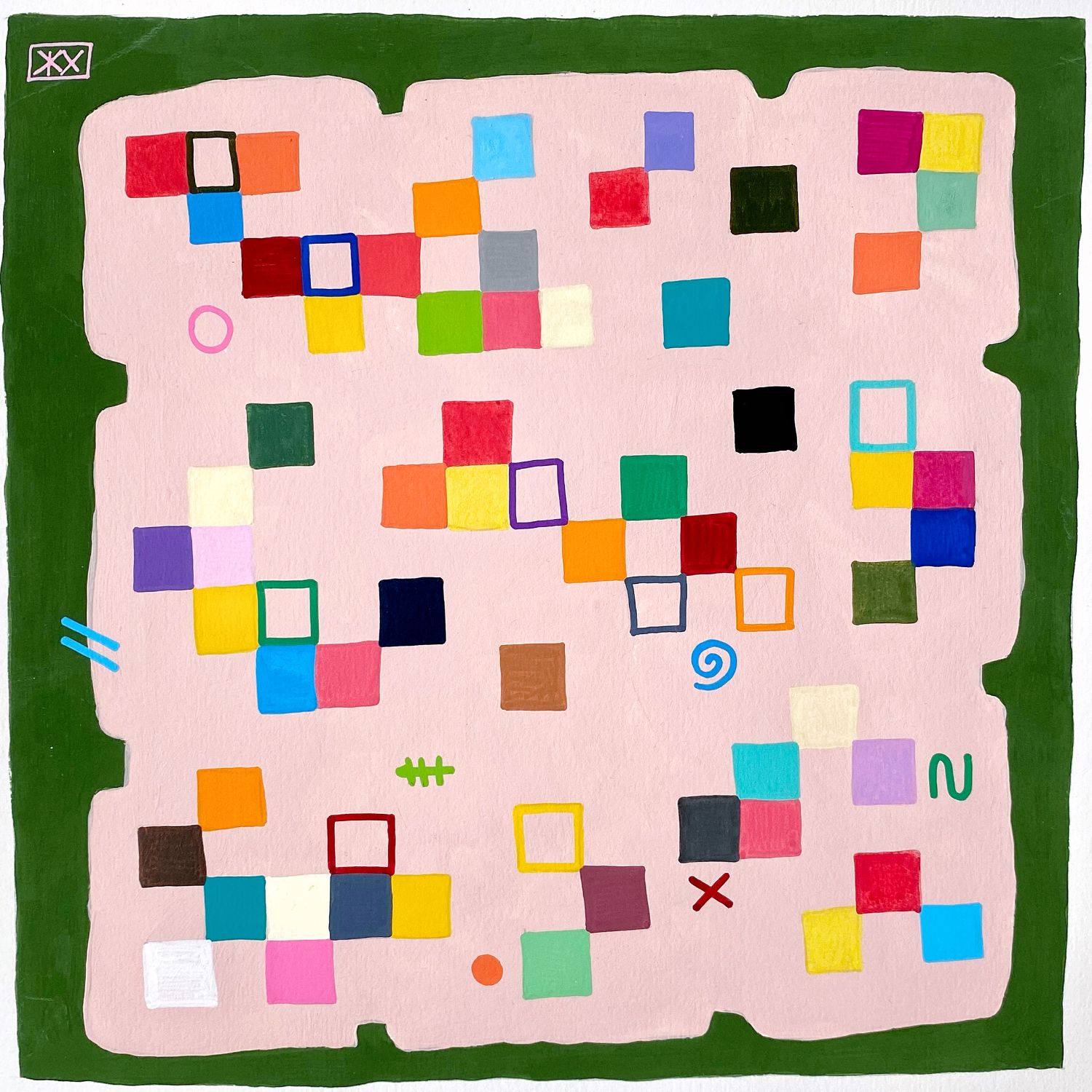 Женя Хитрова (Авторская графика - 
                  26 x 26 см) Травянисто-розовое